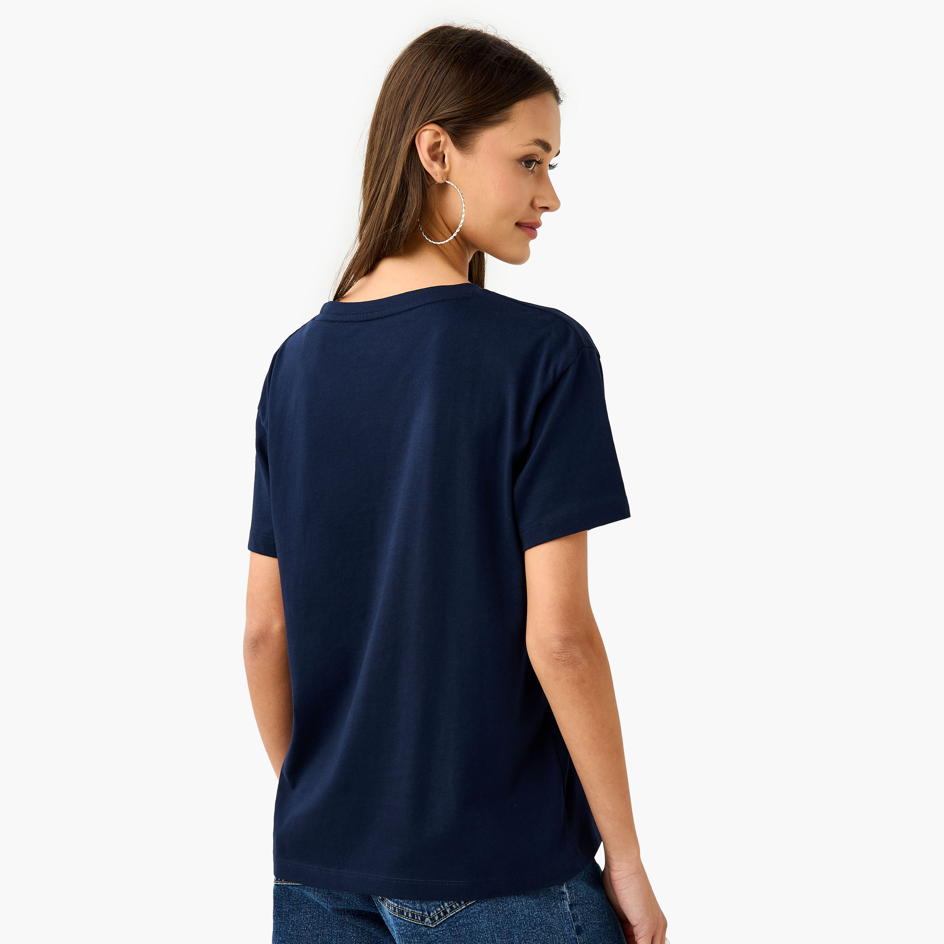 Lee Cooper Graphic Print T-shirt with Crew Neck-women-clothing-tshirts-image-3