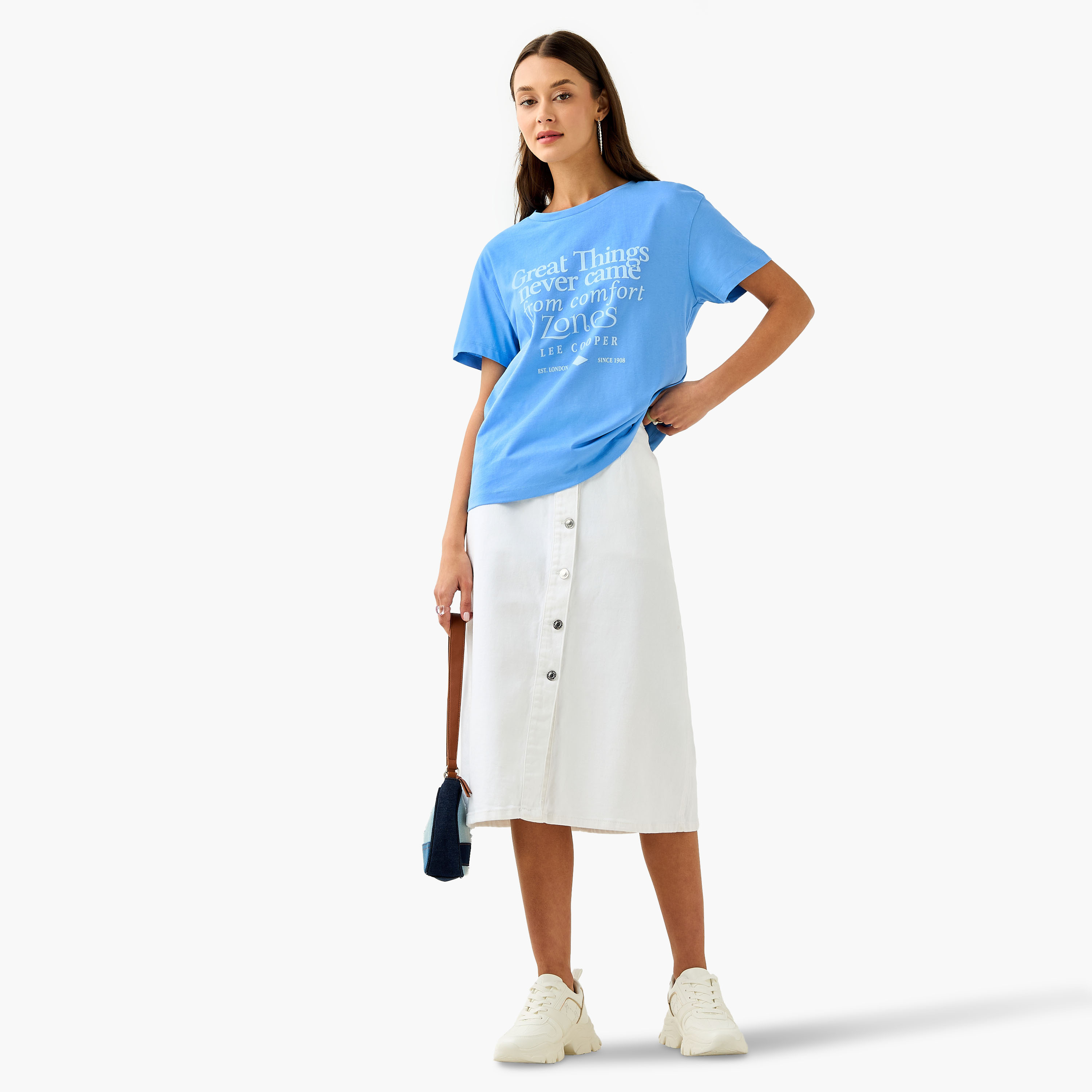 Lee Cooper Graphic Print T-shirt with Crew Neck-women-clothing-tshirts-image-2