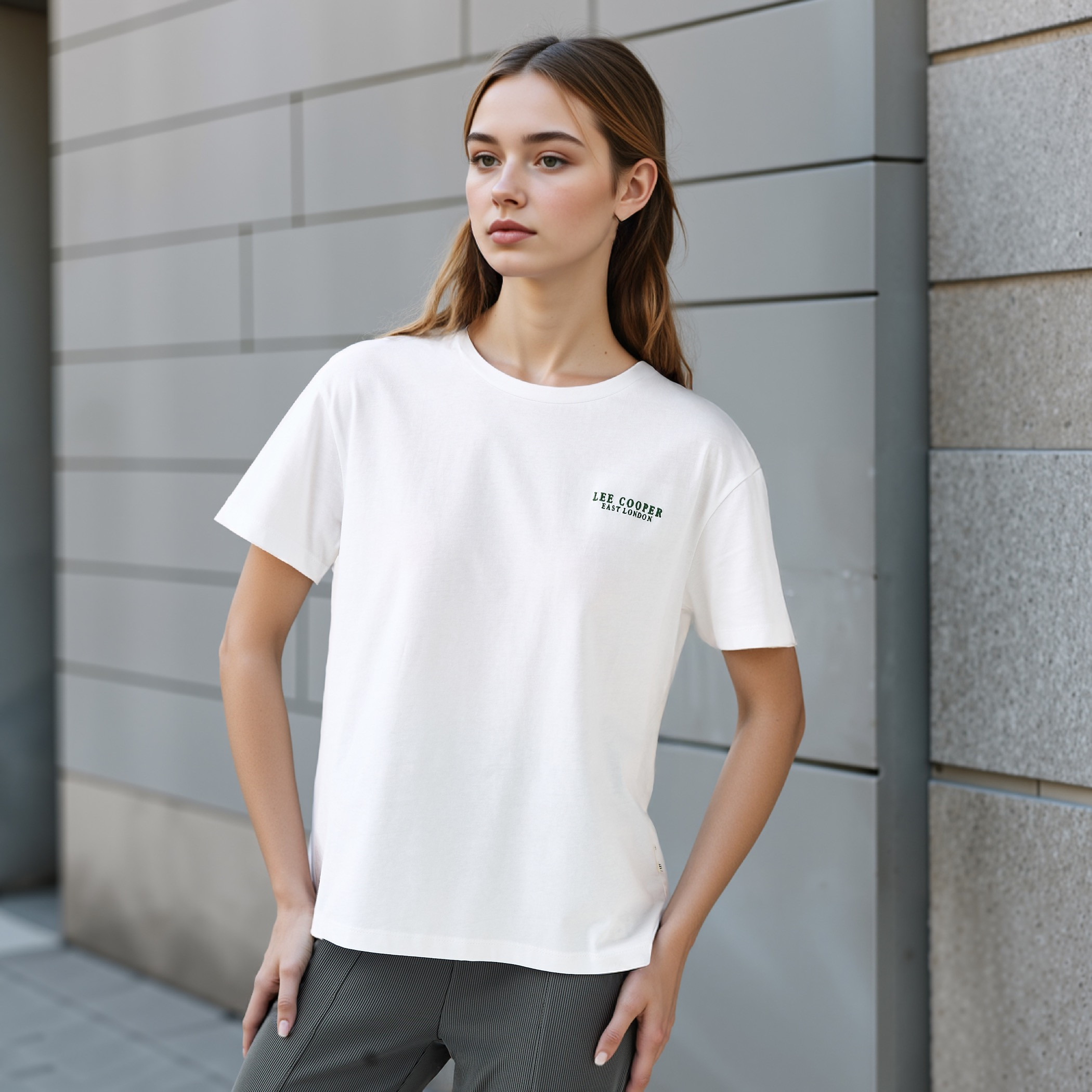 Lee Cooper Graphic Print T-shirt with Crew Neck-women-clothing-tshirts-image-3