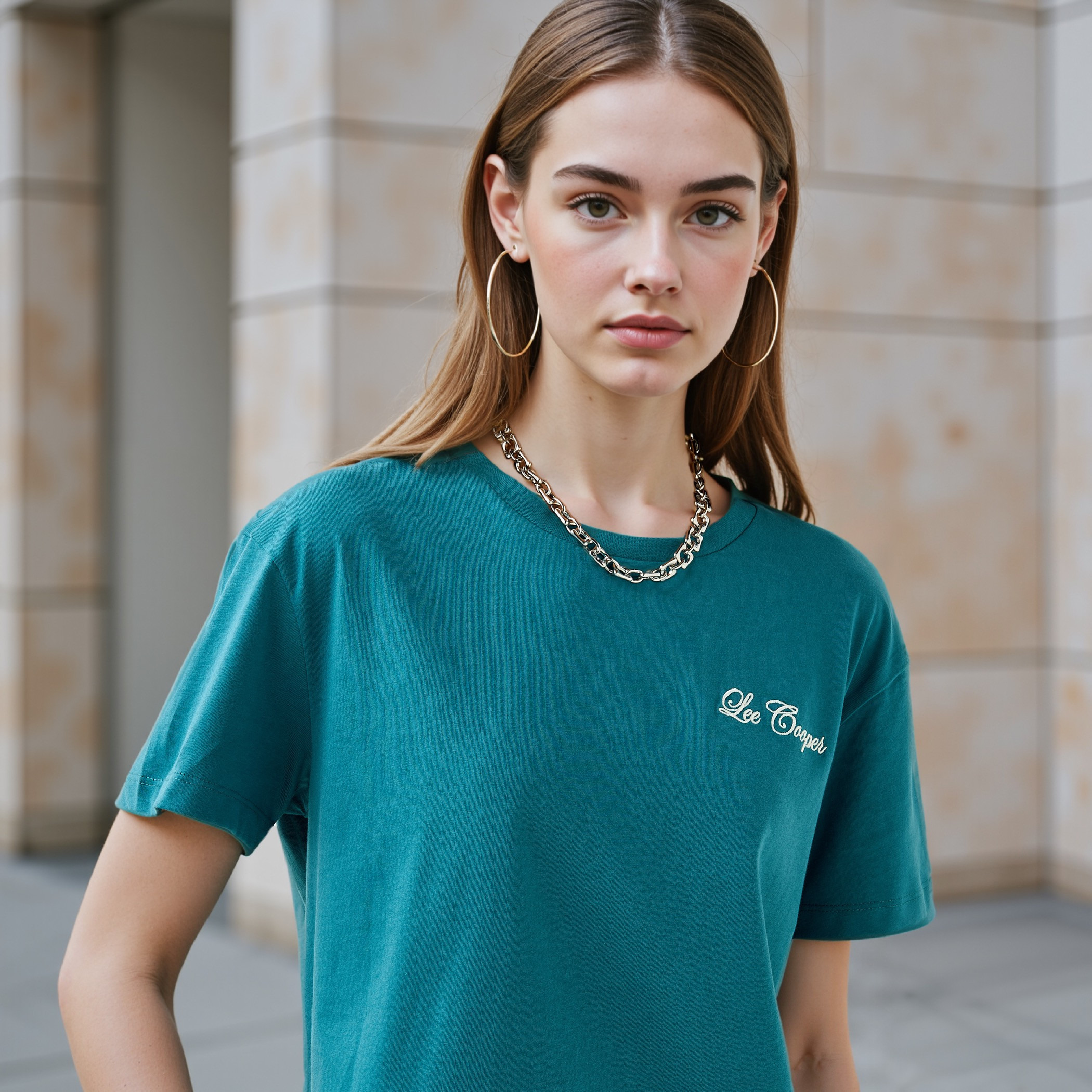 Lee Cooper Graphic Print T-shirt with Crew Neck-women-clothing-tshirts-image-4