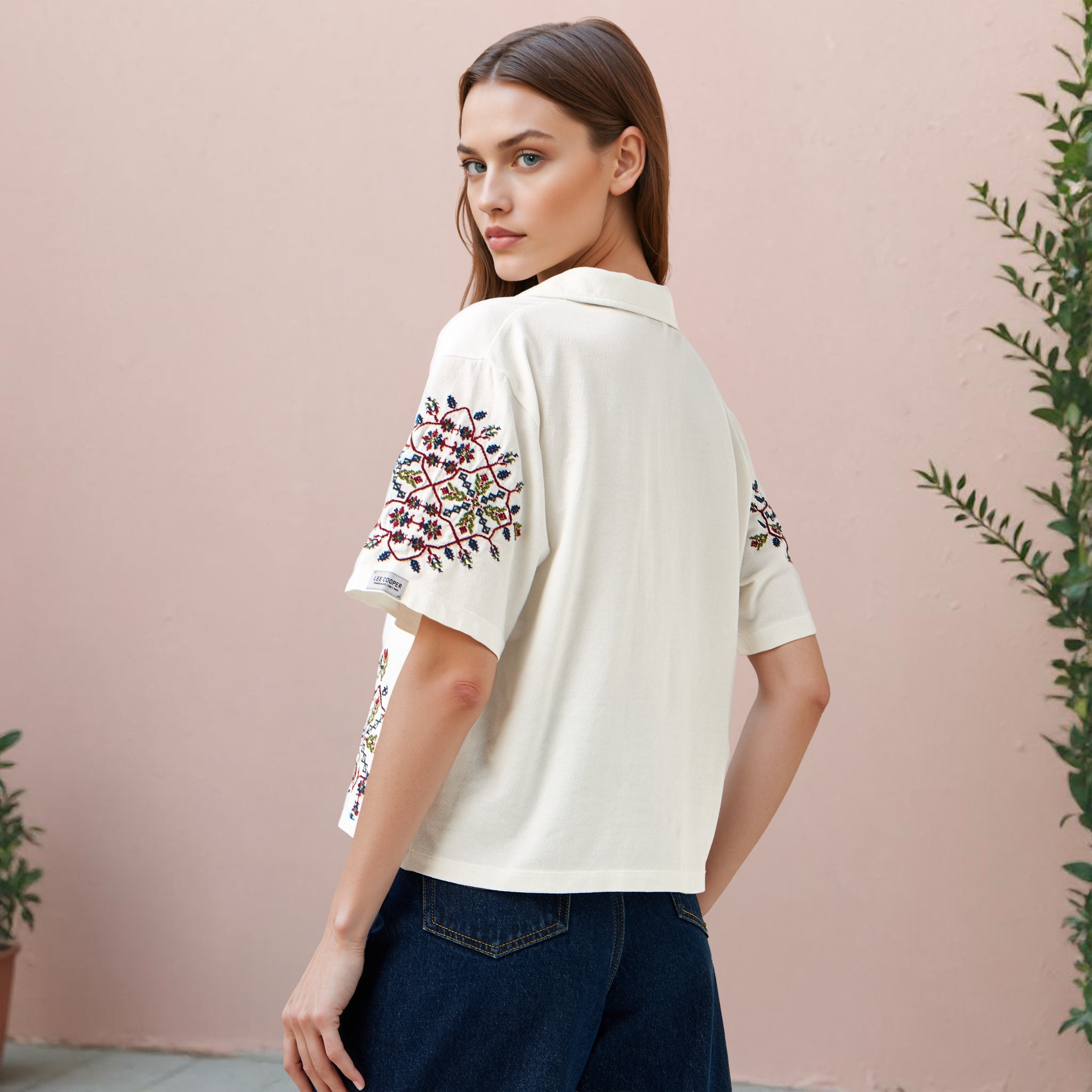 Lee Cooper Relaxed Fit Embroidered Shirt-women-clothing-shirtsandblouses-shirts-image-3