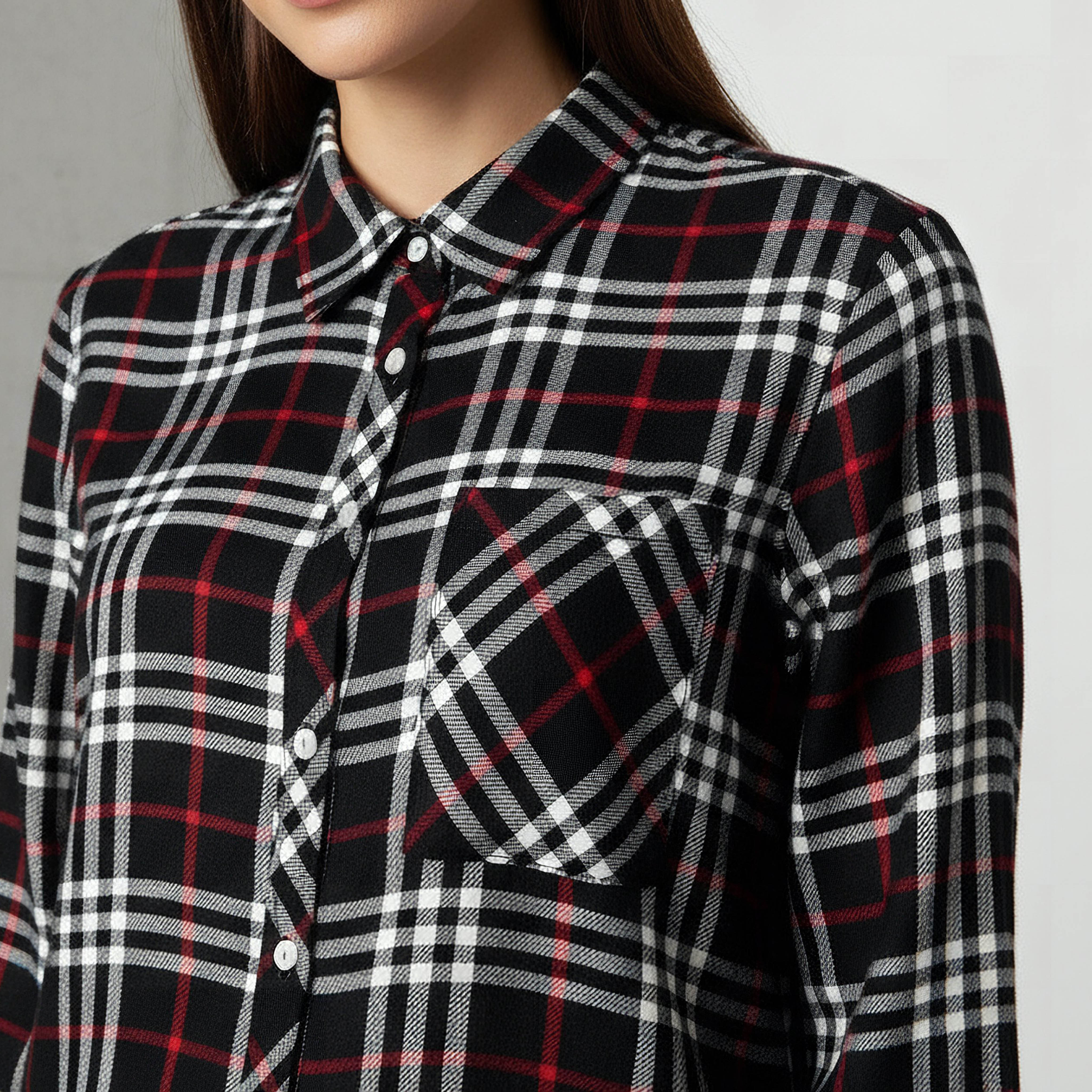 Lee Cooper Regular Fit Checked Shirt-women-clothing-shirtsandblouses-shirts-image-4