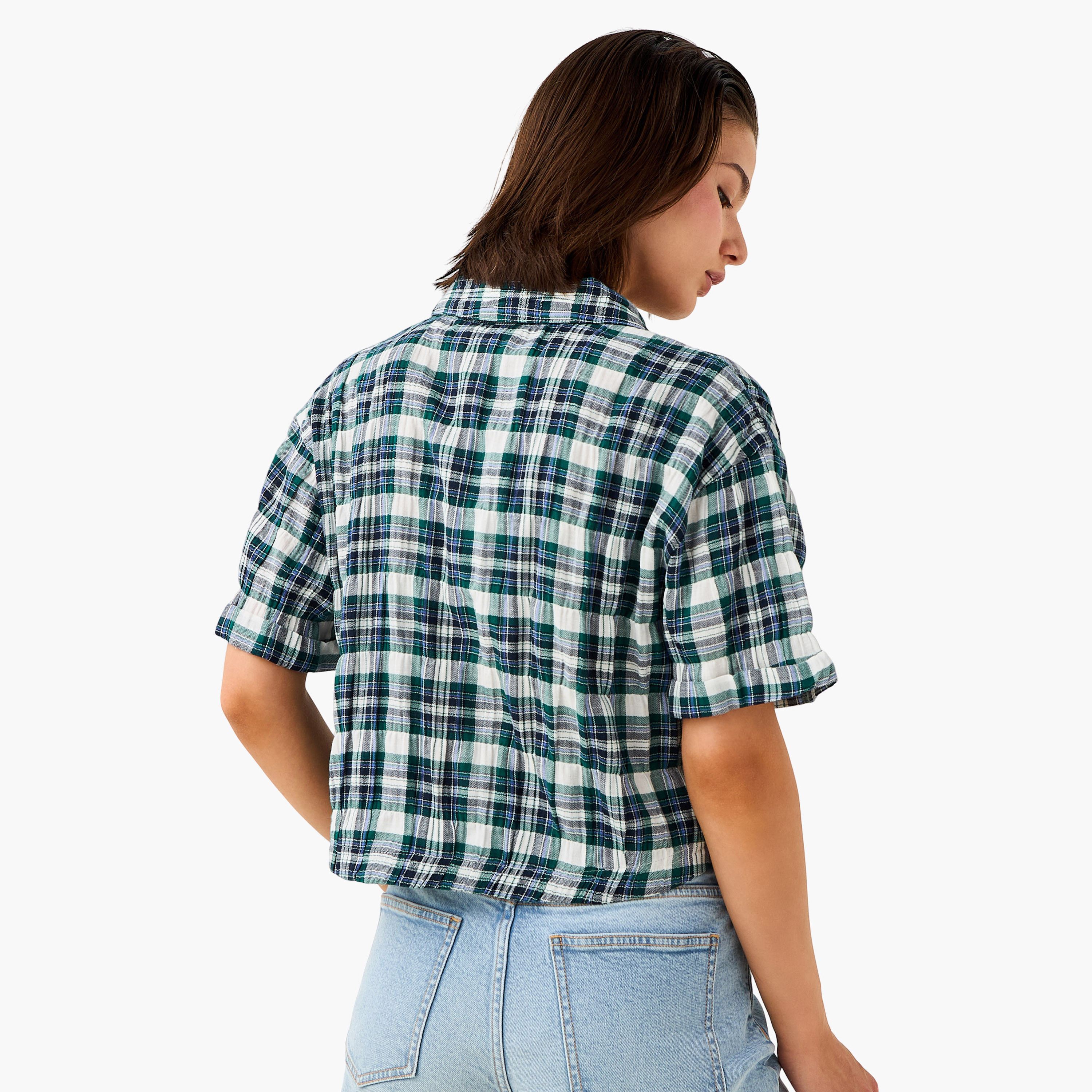 Lee Cooper Regular Fit Collared Checked Shirt-women-clothing-shirtsandblouses-shirts-image-3