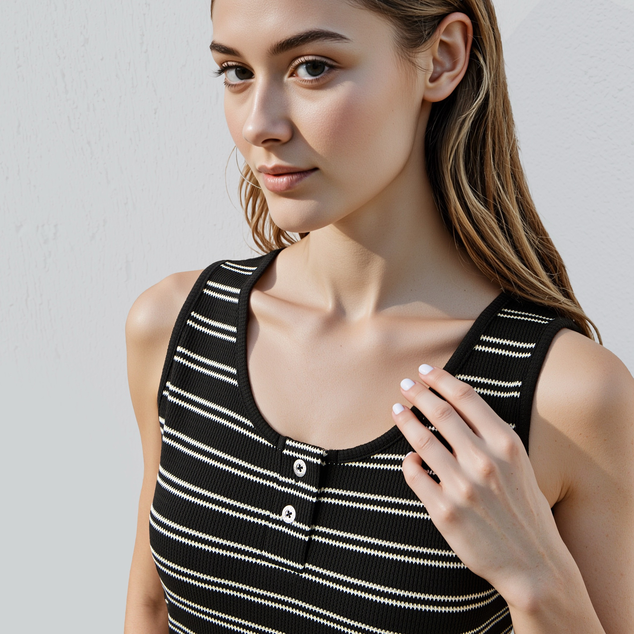 Lee Cooper Striped Sleeveless A-Line Midi Dress-women-clothing-dresses-image-4