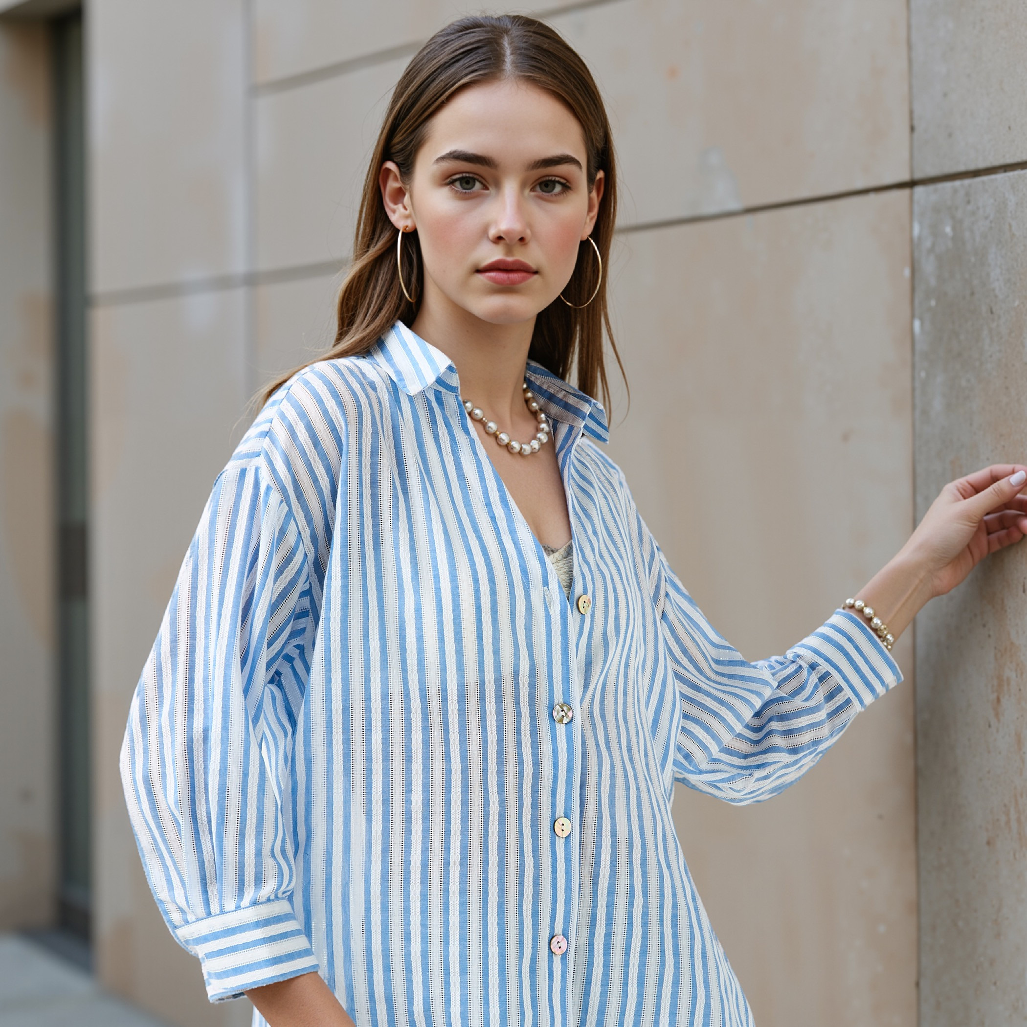 Textured Striped Shirt-women-clothing-shirtsandblouses-shirts-image-4