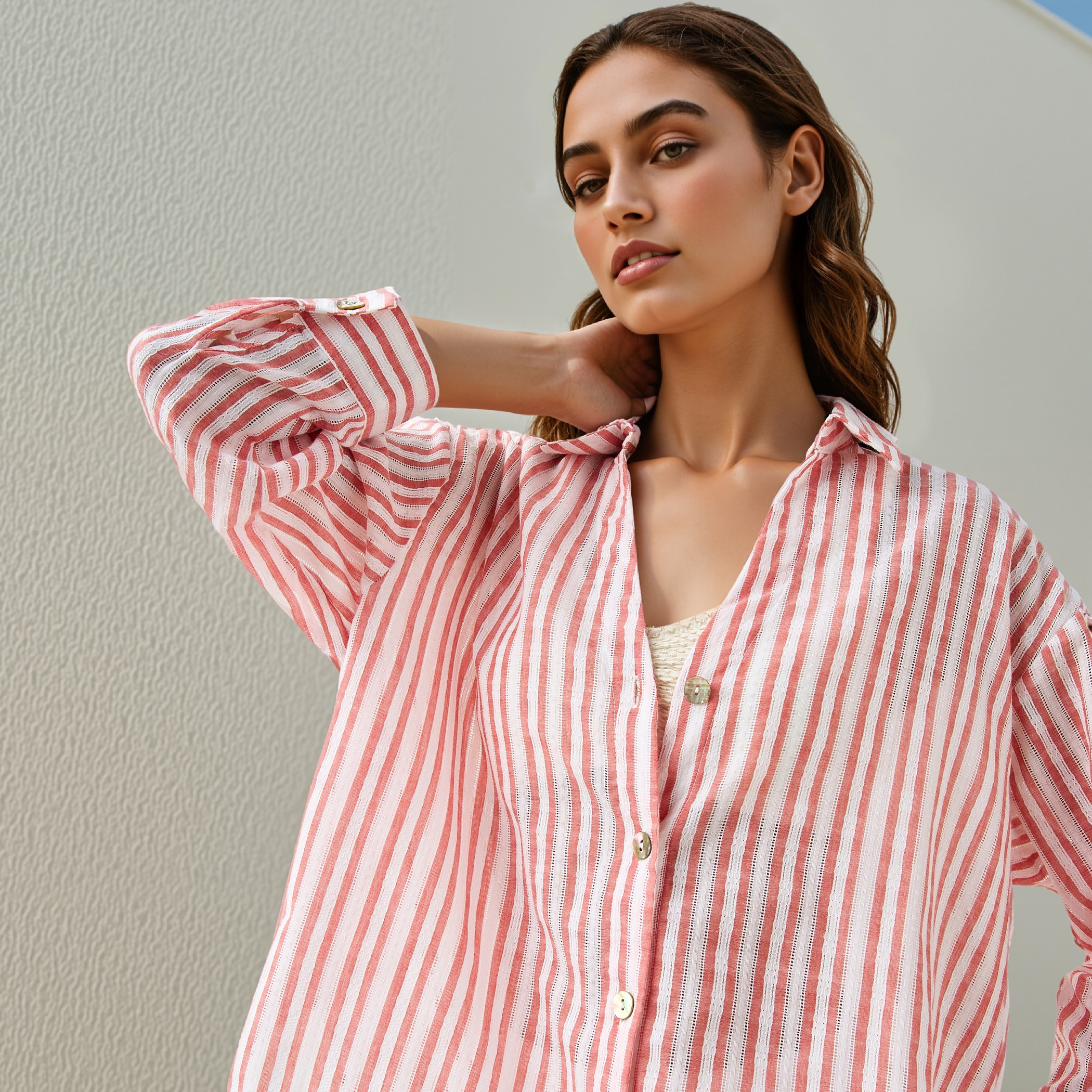 Textured Striped Shirt-women-clothing-shirtsandblouses-shirts-image-4