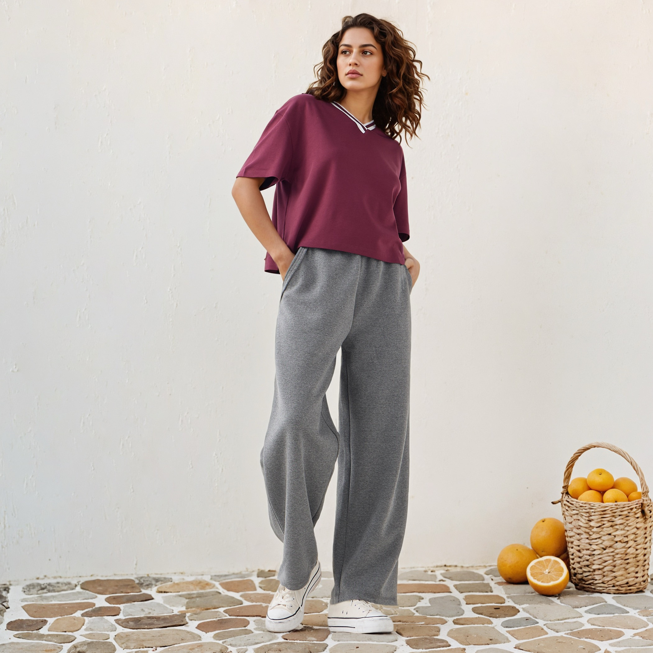 بنطلون رياضي بخصر مرتفع وجيوب من لي كوبر-women-clothing-bottoms-joggers-image-2