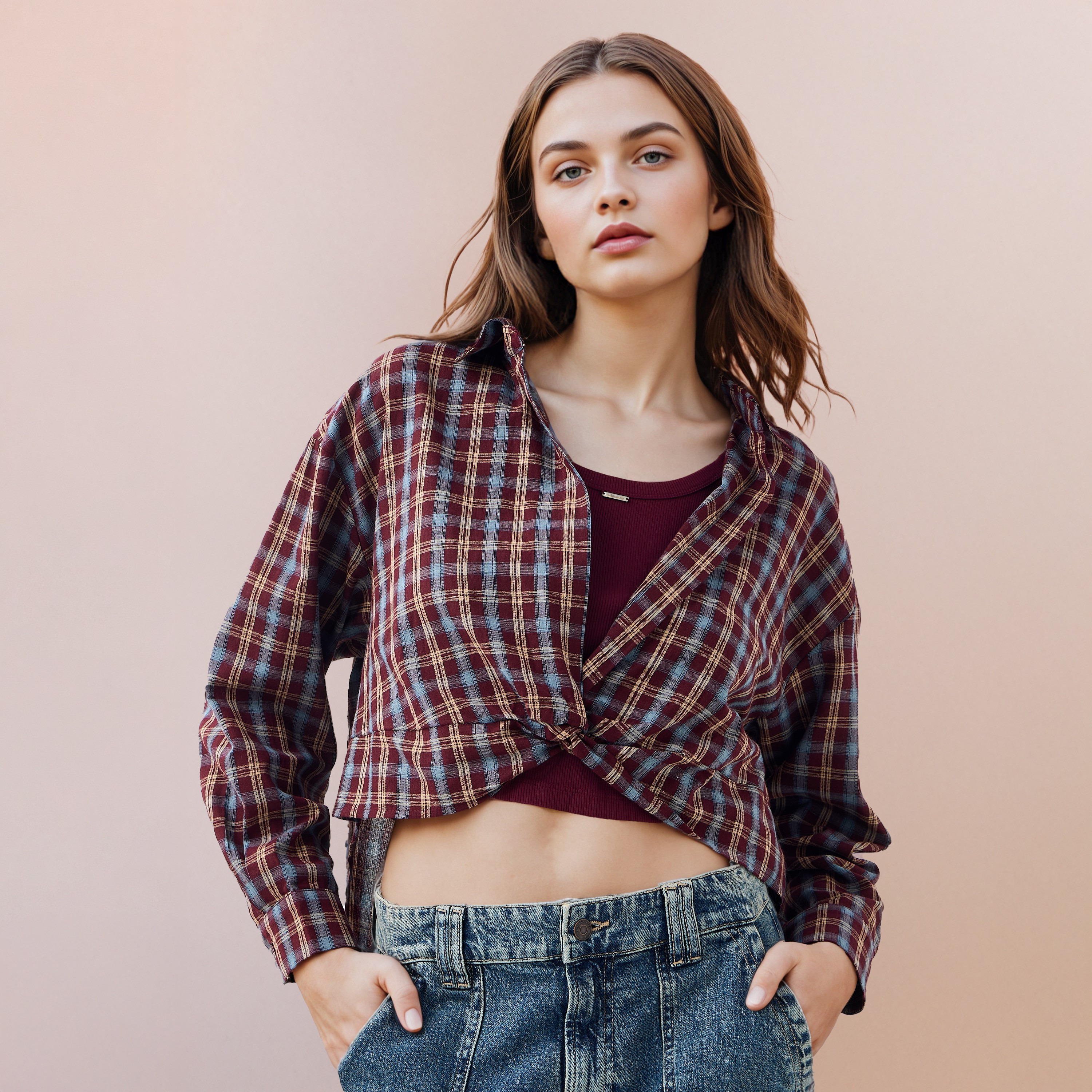 Lee Cooper Regular Fit Checked Cotton Shirt-women-clothing-shirtsandblouses-shirts-image-1