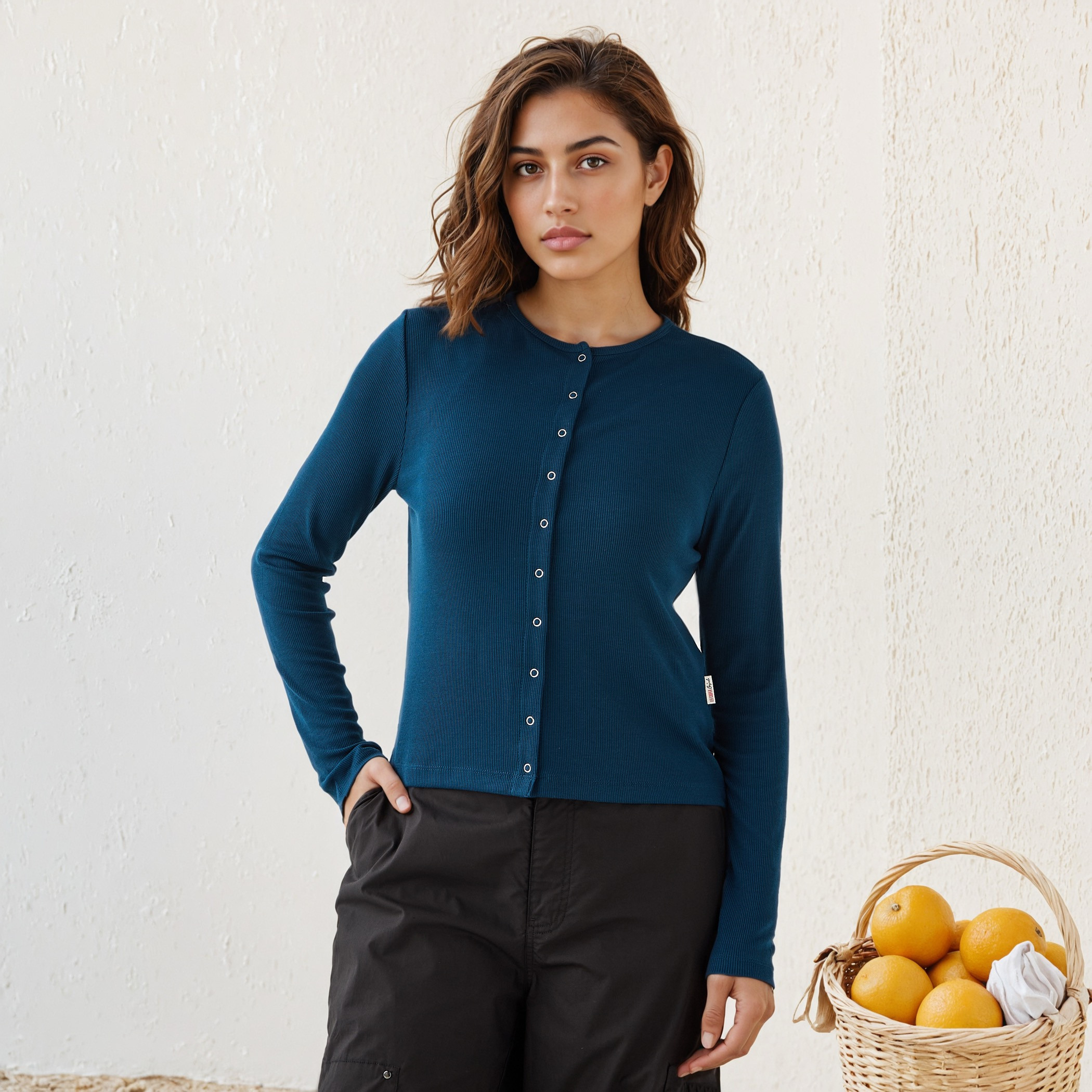 Lee Cooper Ribbed Henley Neck Shirt-women-clothing-shirtsandblouses-shirts-image-1