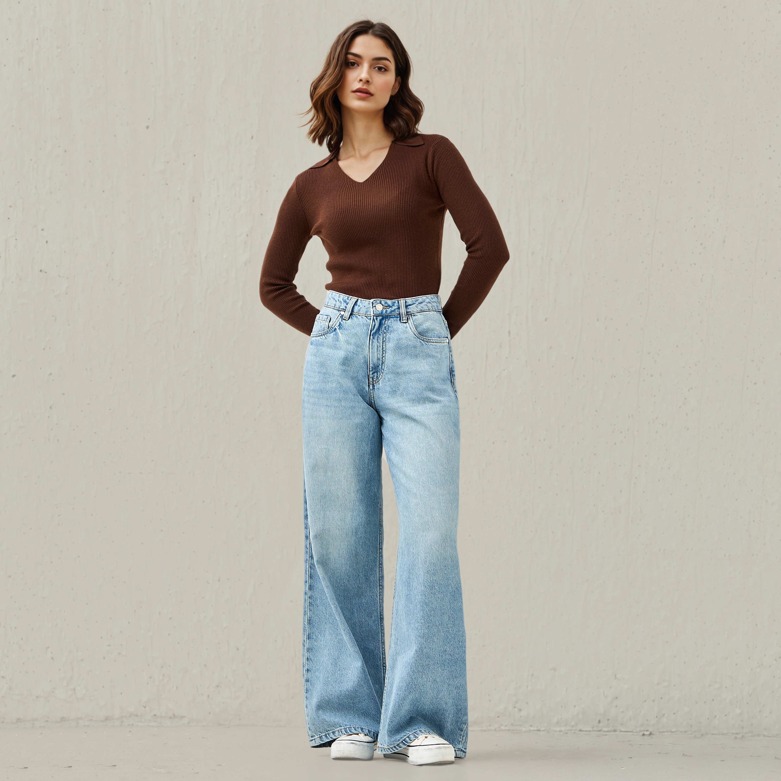 بنطلون جينز بساق واسعة وجيوب من لي كوبر-women-clothing-bottoms-jeans-image-2