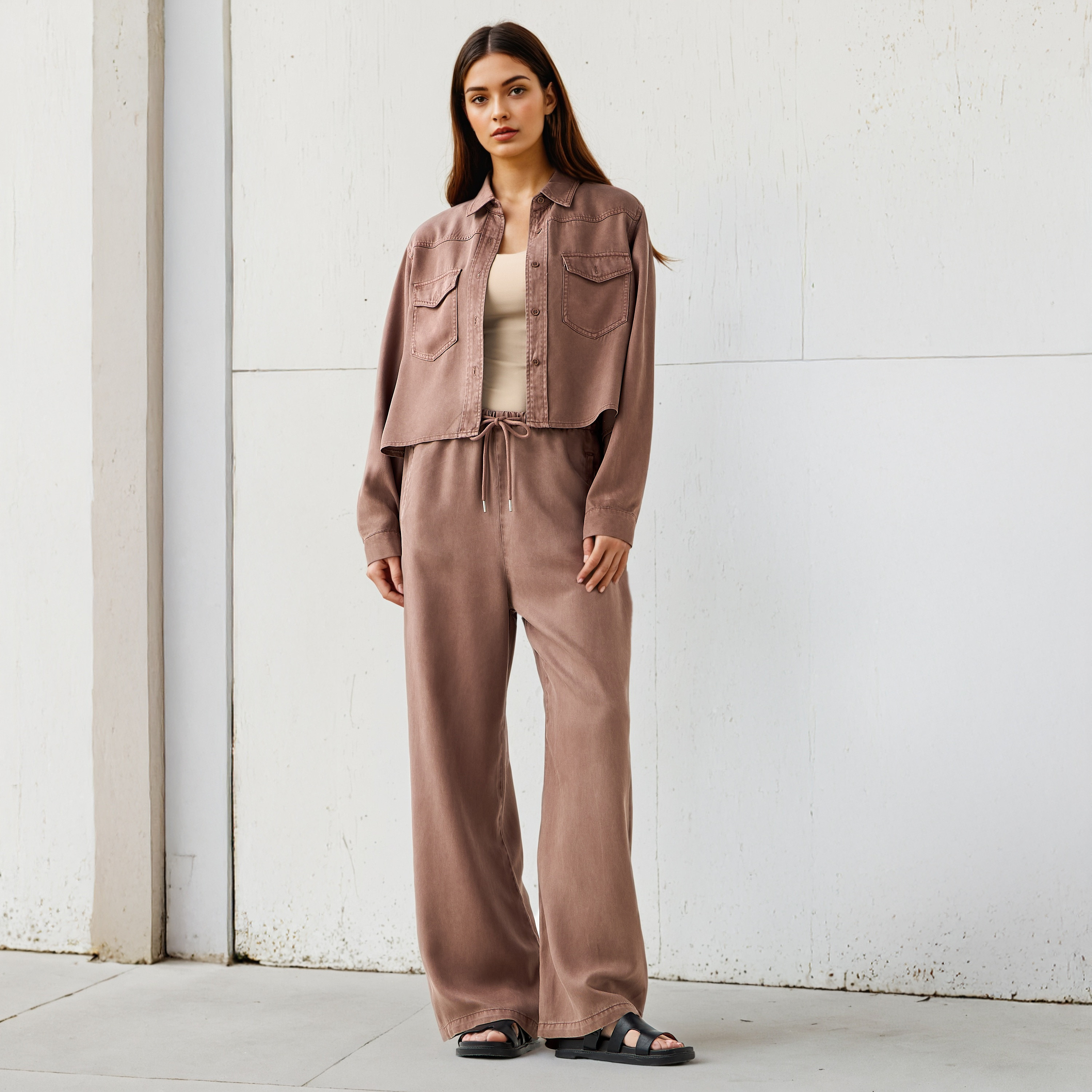 Lee Cooper Tencel High Rise Pants with Pockets-women-clothing-bottoms-trousers-image-2