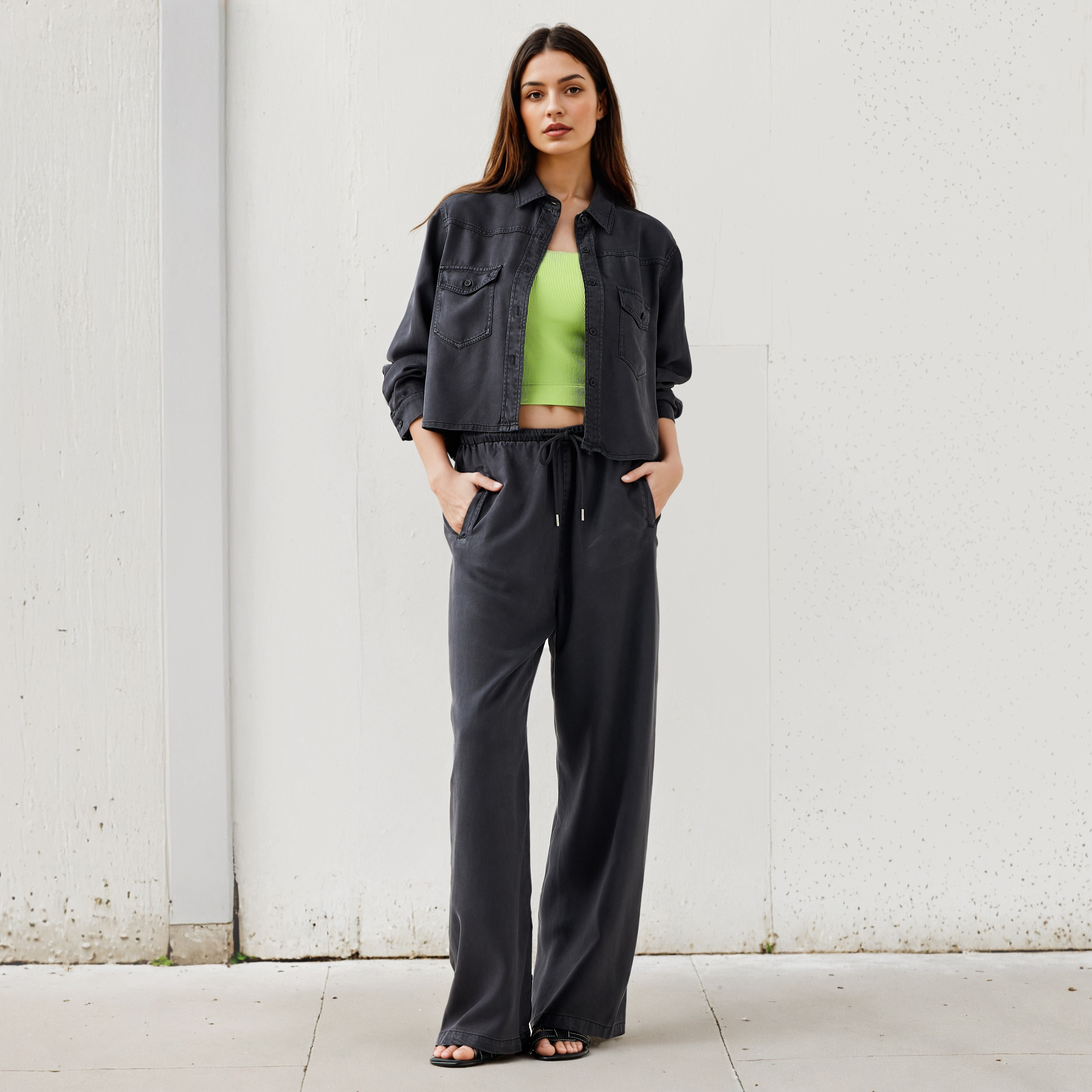Lee Cooper Tencel High Rise Pants with Pockets-women-clothing-bottoms-trousers-image-2