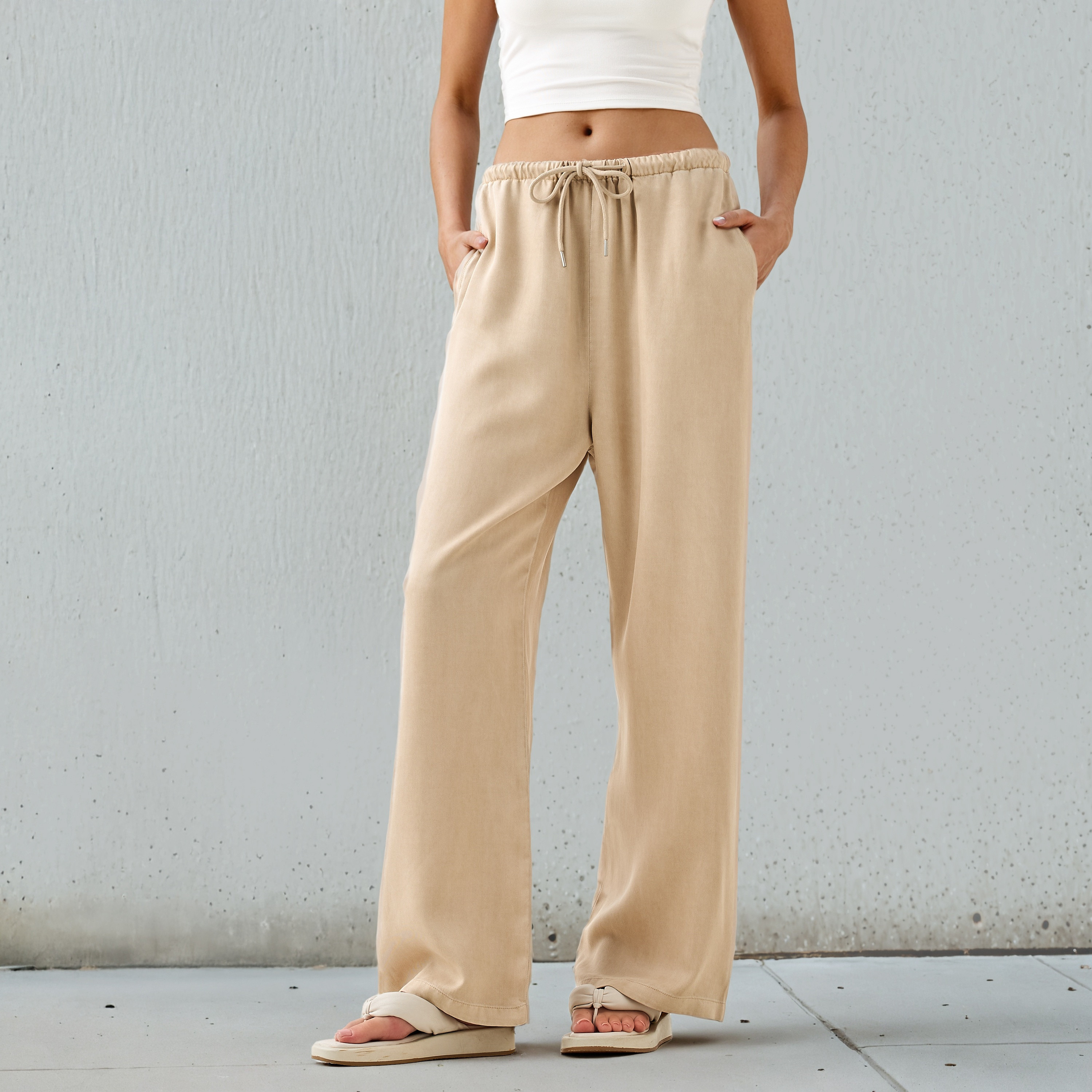 Lee Cooper Tencel High Rise Pants with Pockets-women-clothing-bottoms-trousers-image-1