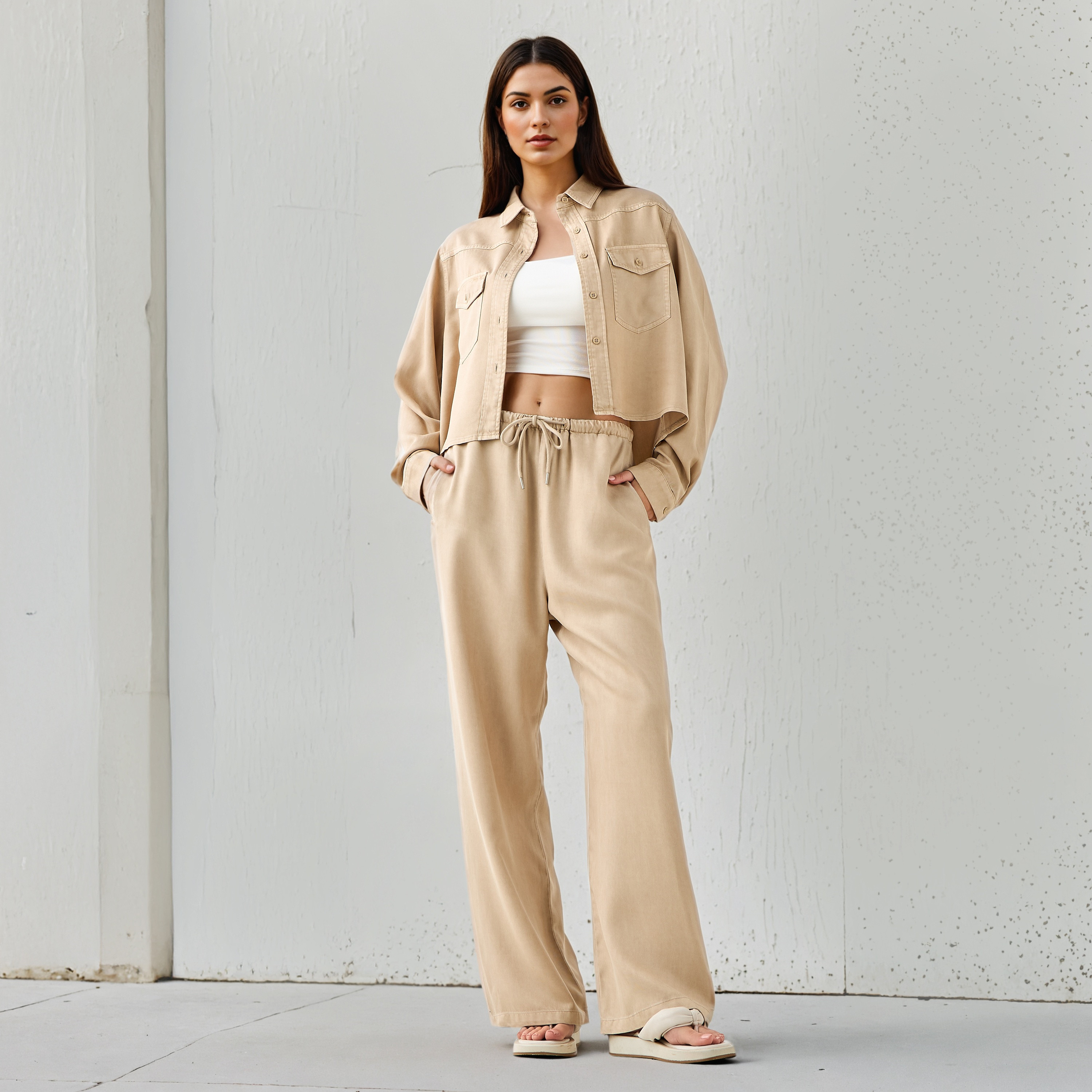 Lee Cooper Tencel High Rise Pants with Pockets-women-clothing-bottoms-trousers-image-2