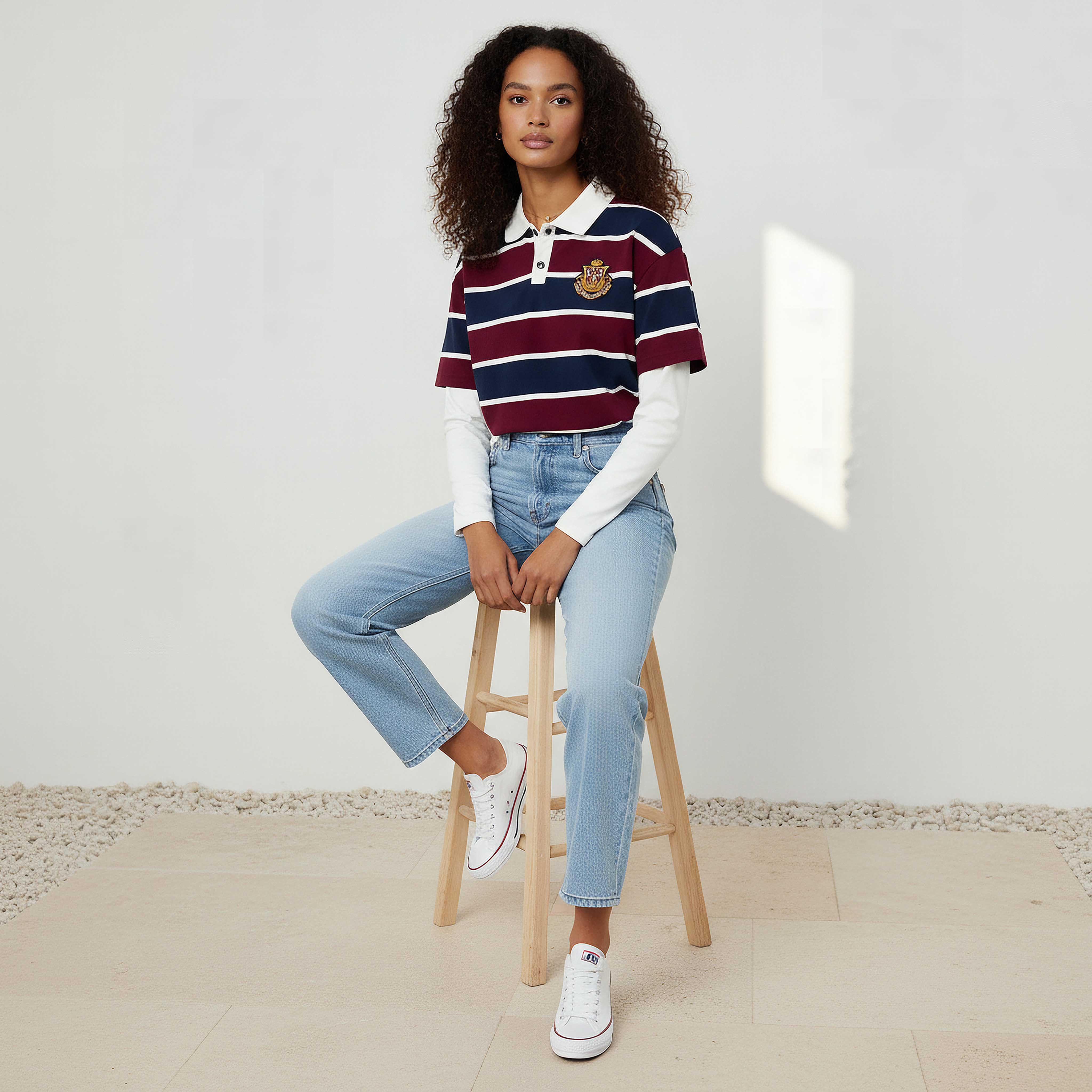 Lee Cooper Polo T-shirt Regular Fit with Stripes Cotton-women-clothing-tshirts-image-5