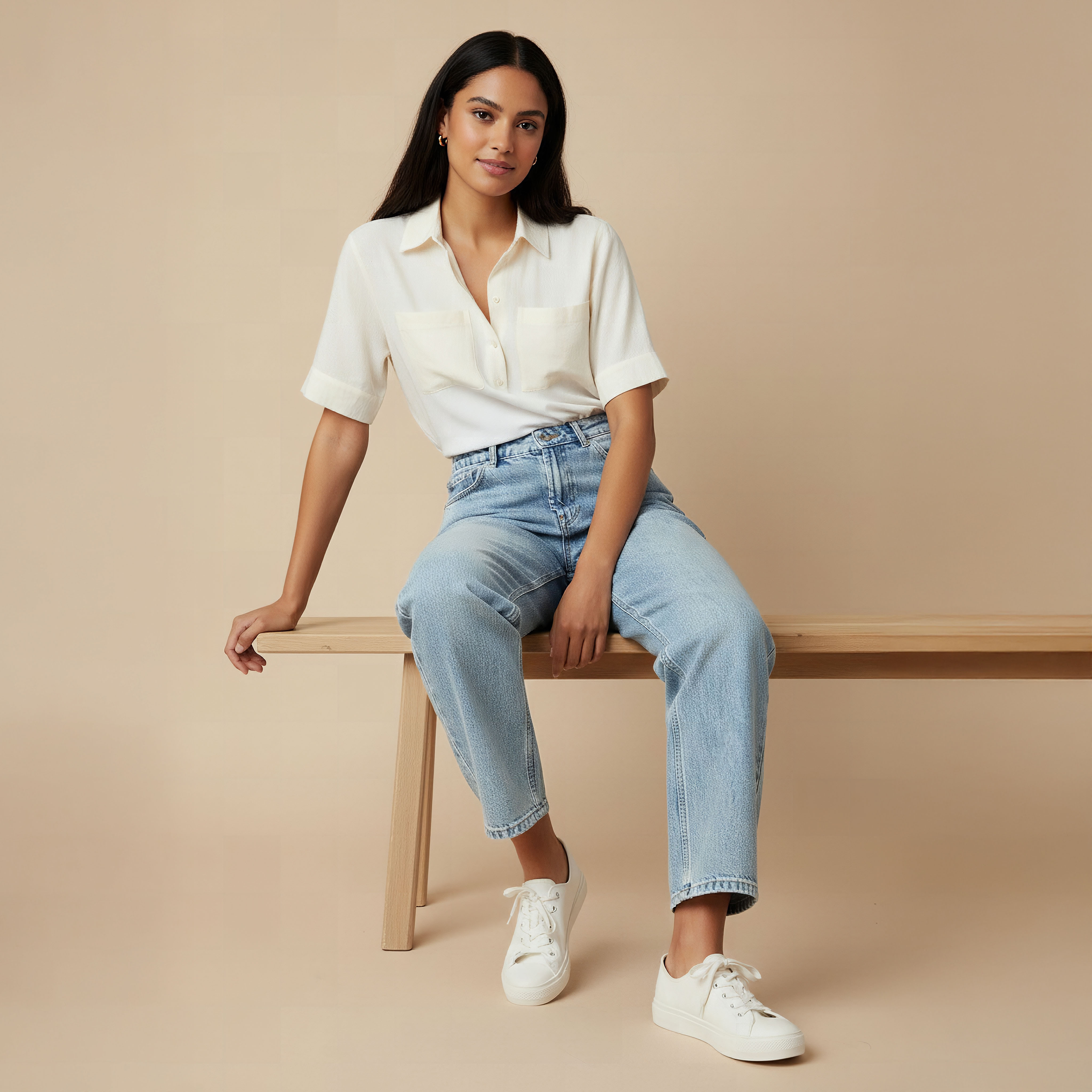 Lee Cooper Straight Fit High-Rise Cotton Jeans with Pockets-women-clothing-bottoms-jeans-image-2