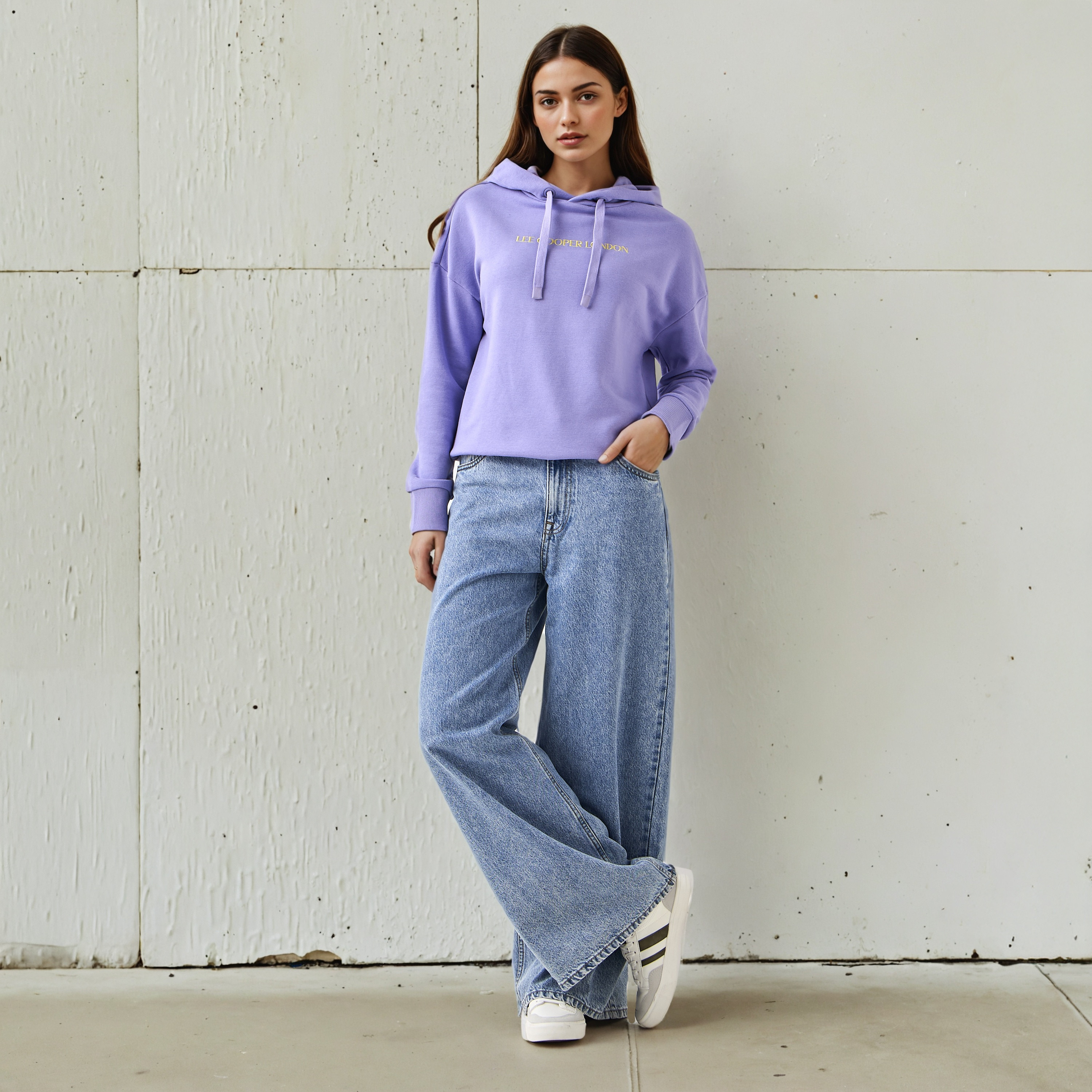 Lee Cooper Sweatshirt with Hood-women-winterwear-hoodiesandsweatshirts-sweatshirts-image-2