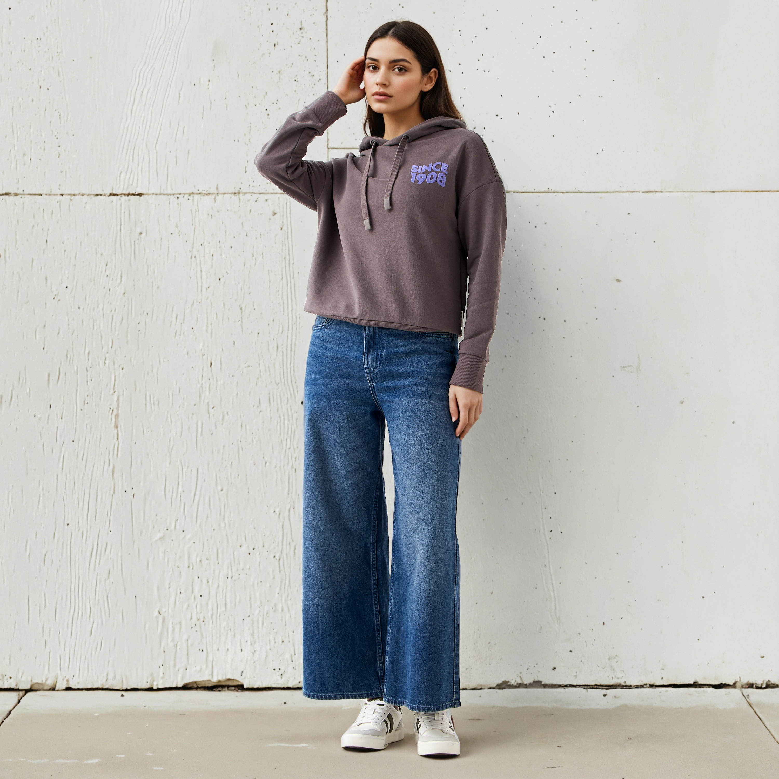 Lee Cooper Sweatshirt with Hood-women-winterwear-hoodiesandsweatshirts-sweatshirts-image-2