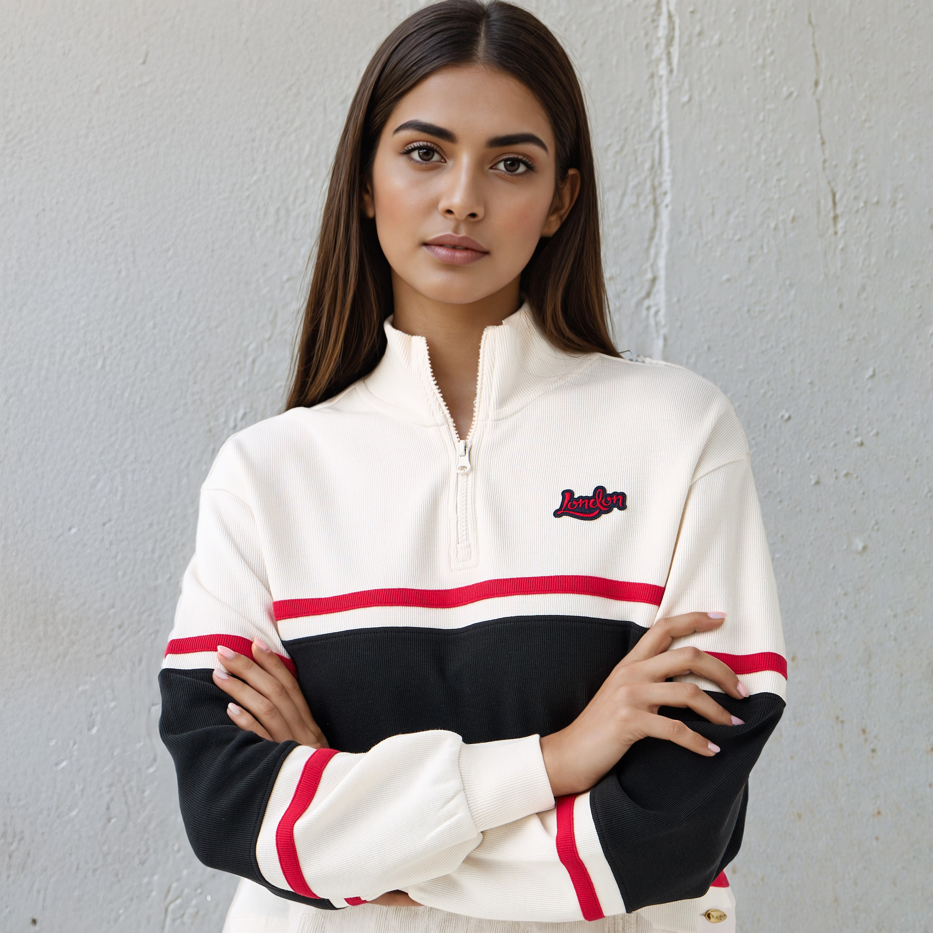 Lee Cooper Striped High Neck Sweatshirt-women-winterwear-hoodiesandsweatshirts-sweatshirts-image-4