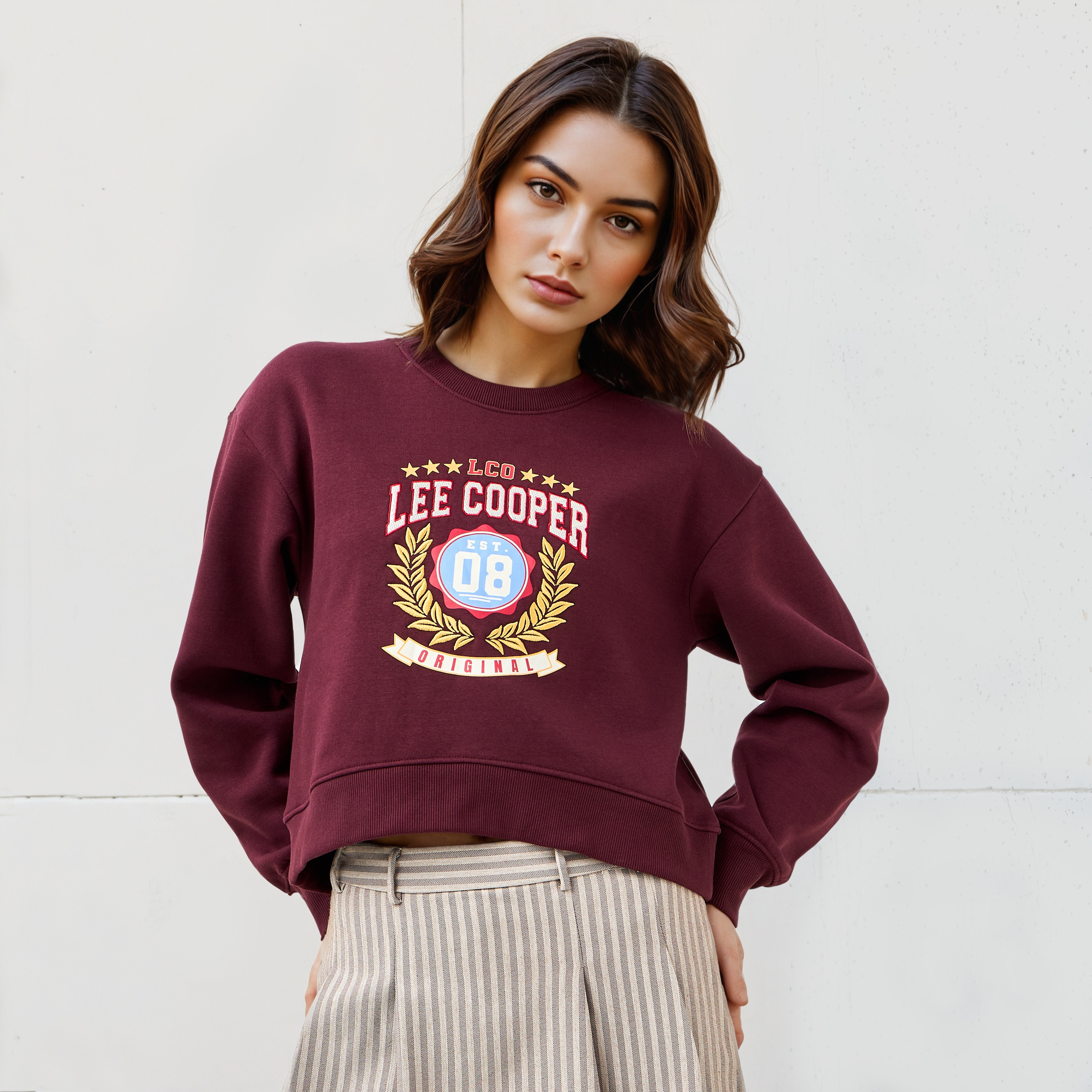 Lee Cooper Logo Print Sweatshirt-women-winterwear-hoodiesandsweatshirts-sweatshirts-image-1
