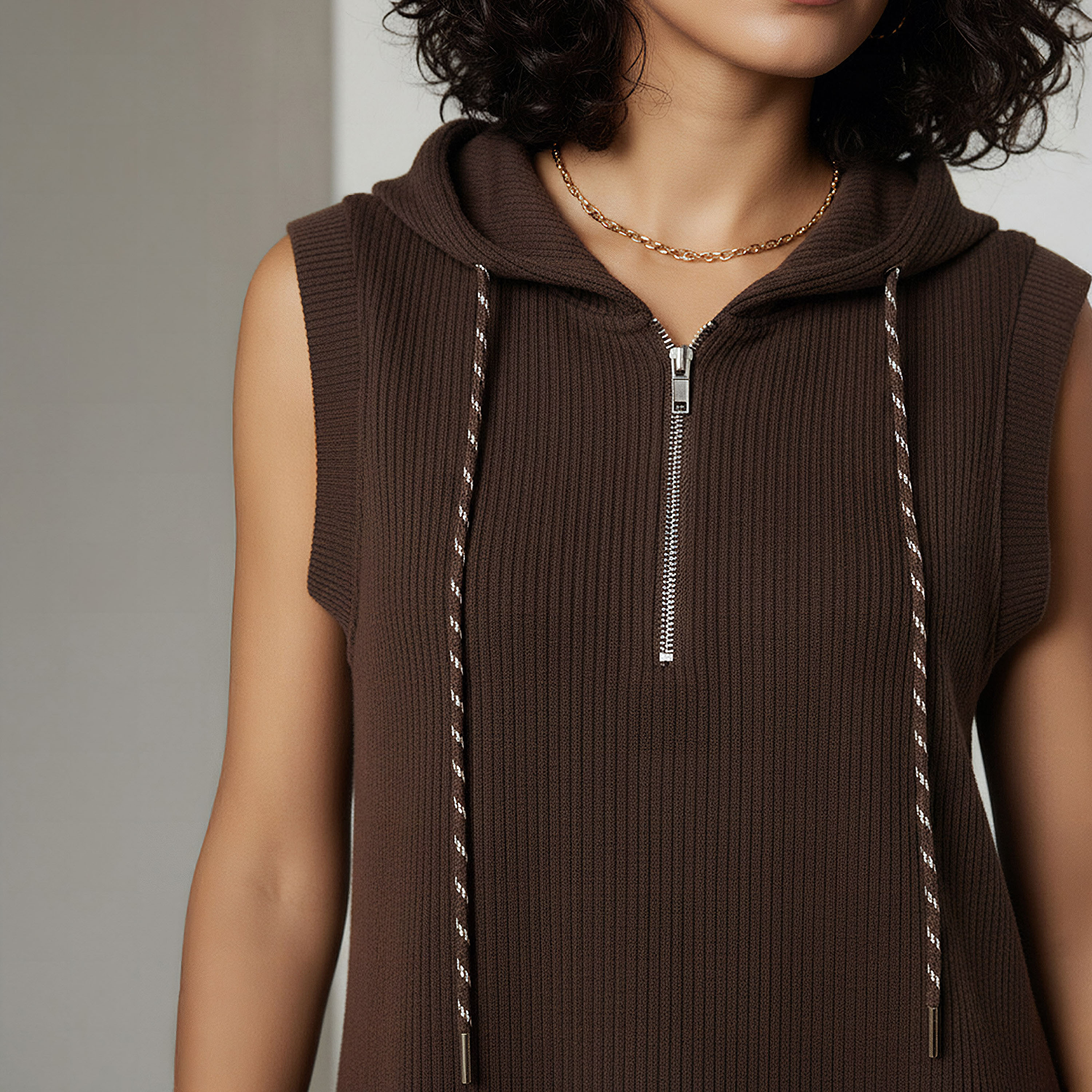 Lee Cooper Ribbed Sleeveless Hooded Dress-women-clothing-dresses-image-4