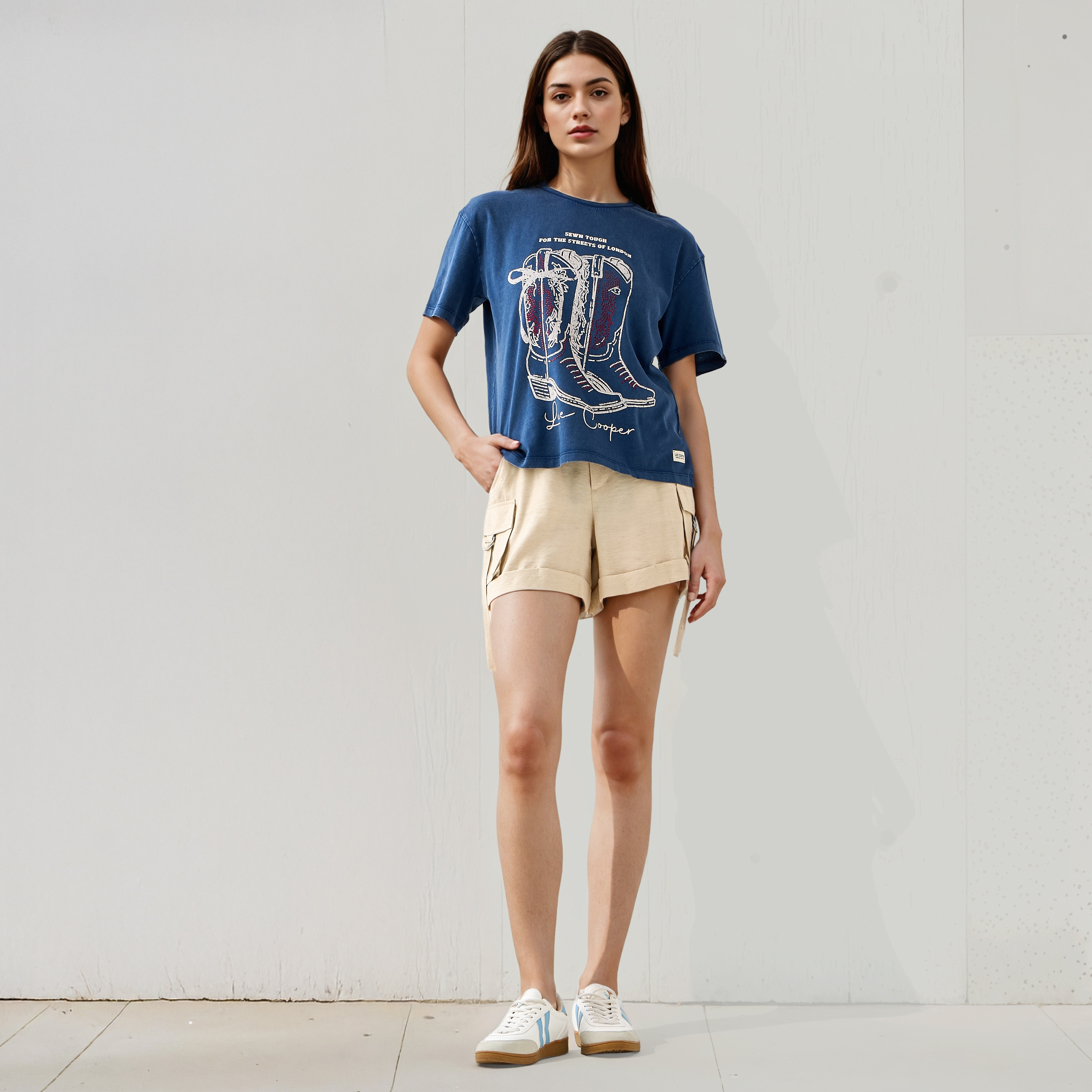 Lee Cooper Rhinestone Embellished T-shirt-women-clothing-tshirts-image-2