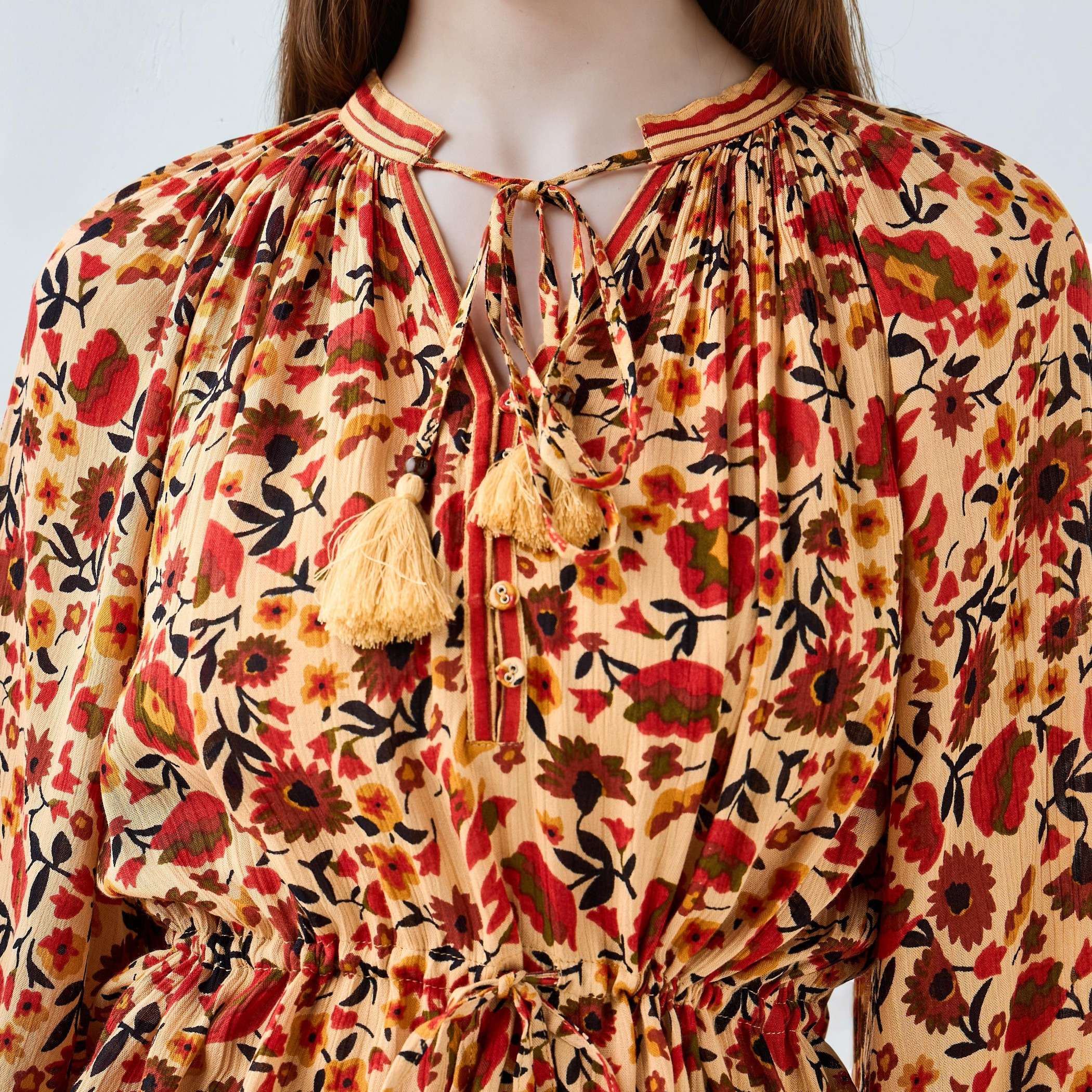 Lee Cooper Bohemian Print Viscose Top with Tie-Up Neck-women-clothing-shirtsandblouses-blouses-image-5