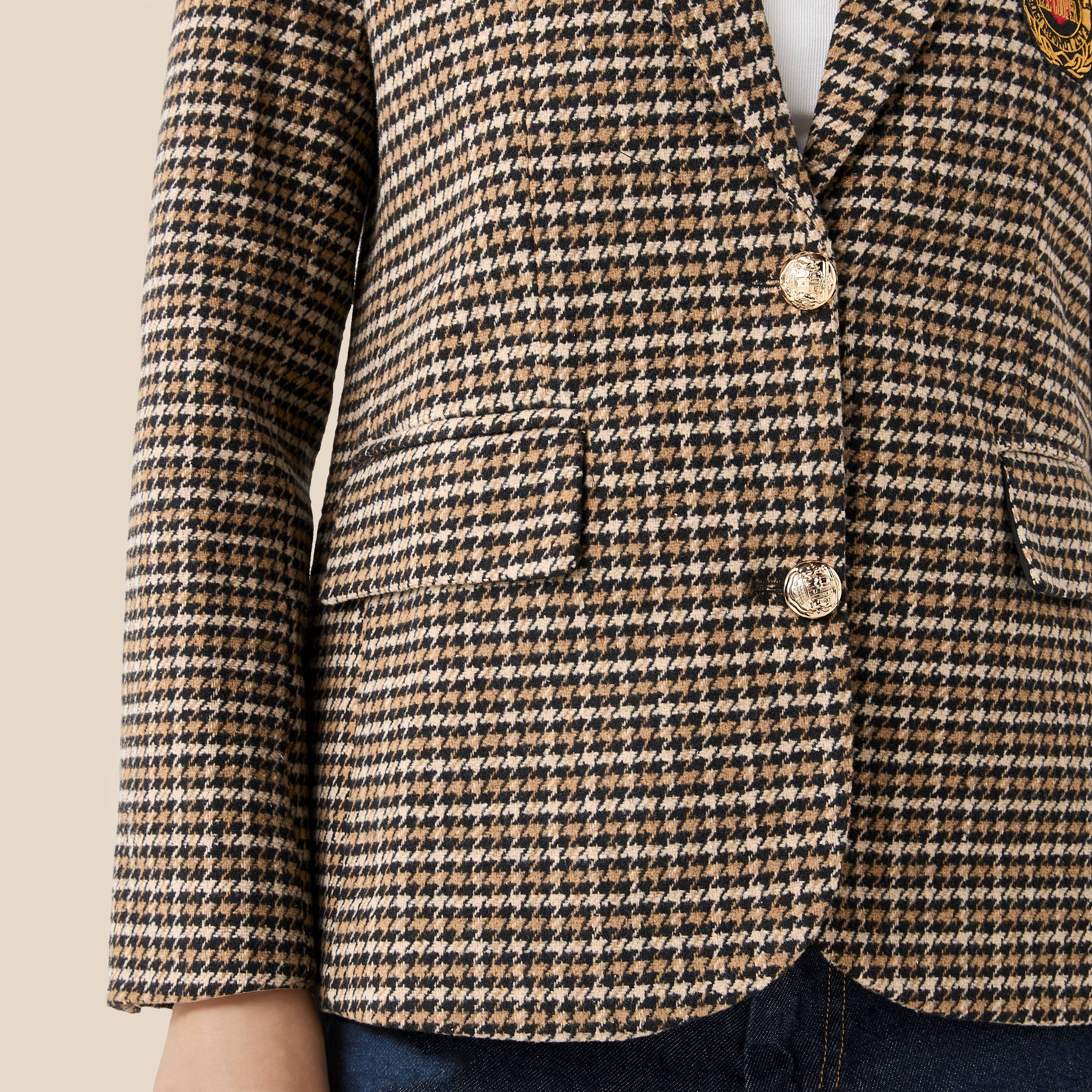 Lee Cooper Cotton Tuxedo Jacket with Houndstooth Texture-women-winterwear-coatsandjackets-jackets-image-4