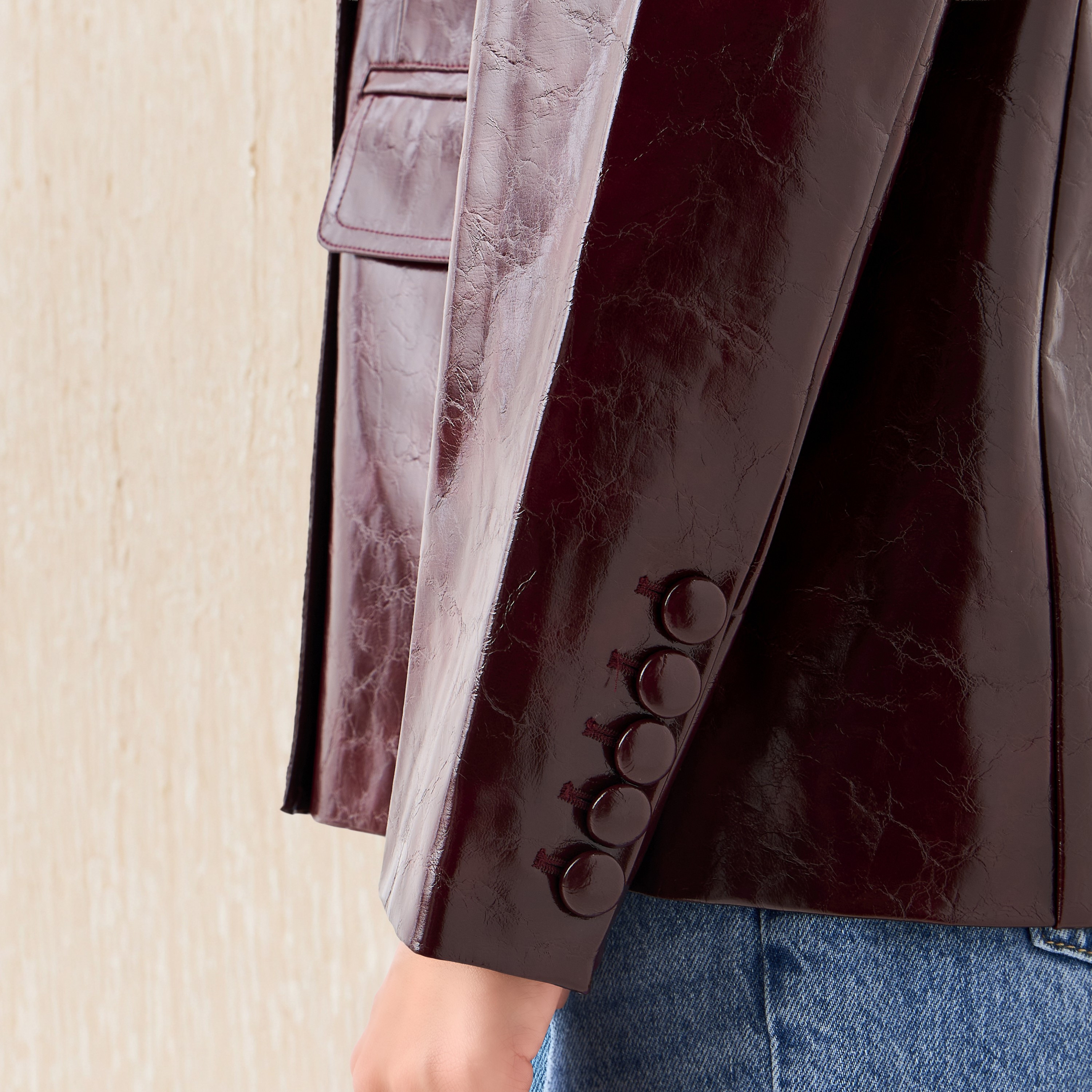 جاكيت بليزر قطن بياقة مطوية من لي كوبر-women-clothing-coatsandjackets-blazers-image-2
