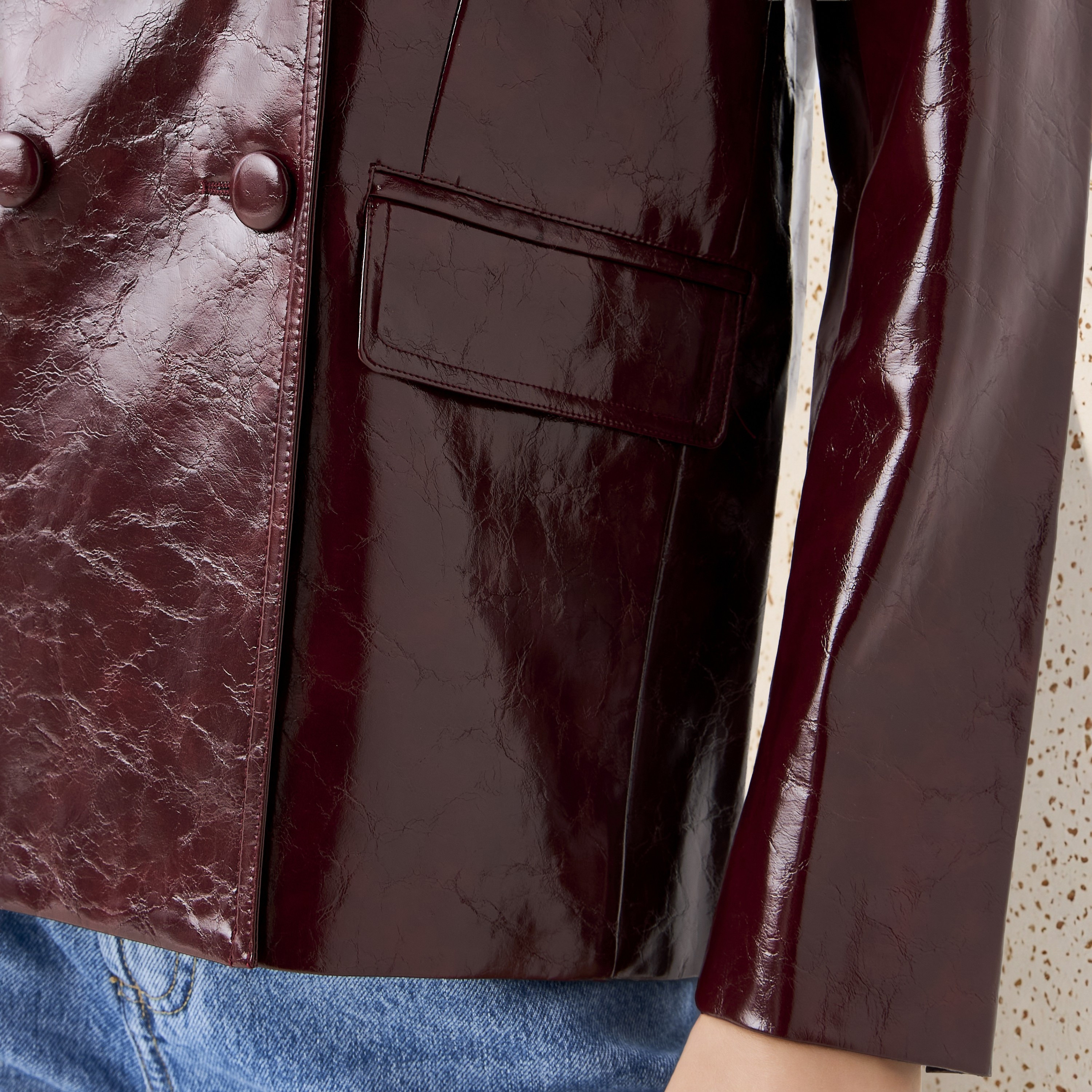 جاكيت بليزر قطن بياقة مطوية من لي كوبر-women-clothing-coatsandjackets-blazers-image-1
