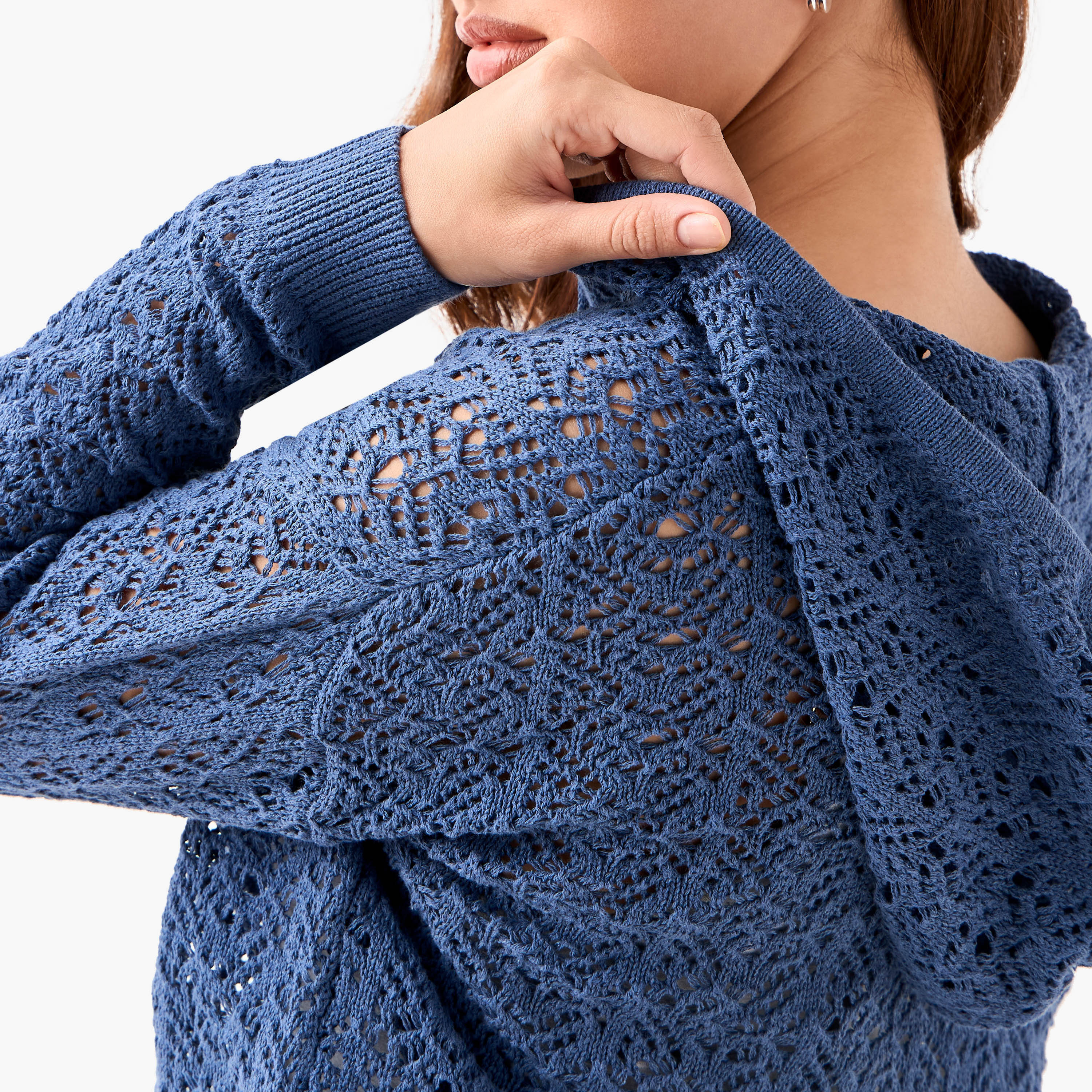 كنزة بملمس شبكي من لي كوبر-women-clothing-cardigansandjumpers-jumpers-image-4