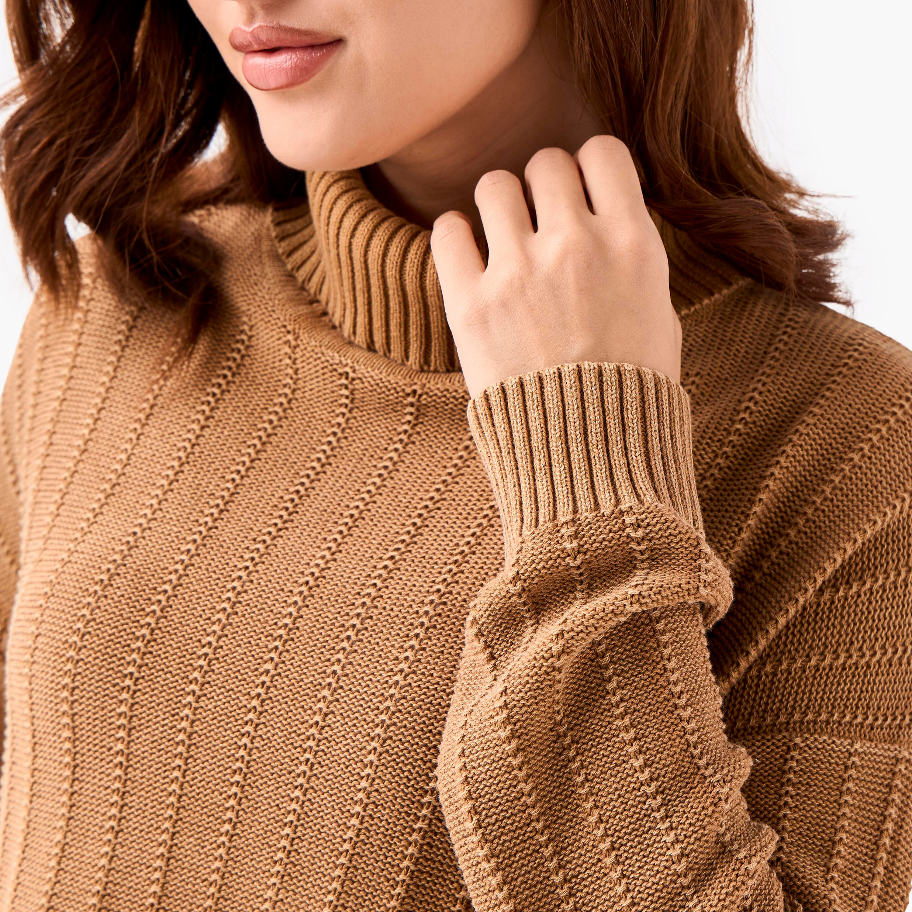 كنزة قطن بقصّة عادية وياقة عالية من لي كوبر-women-clothing-cardigansandjumpers-jumpers-image-1