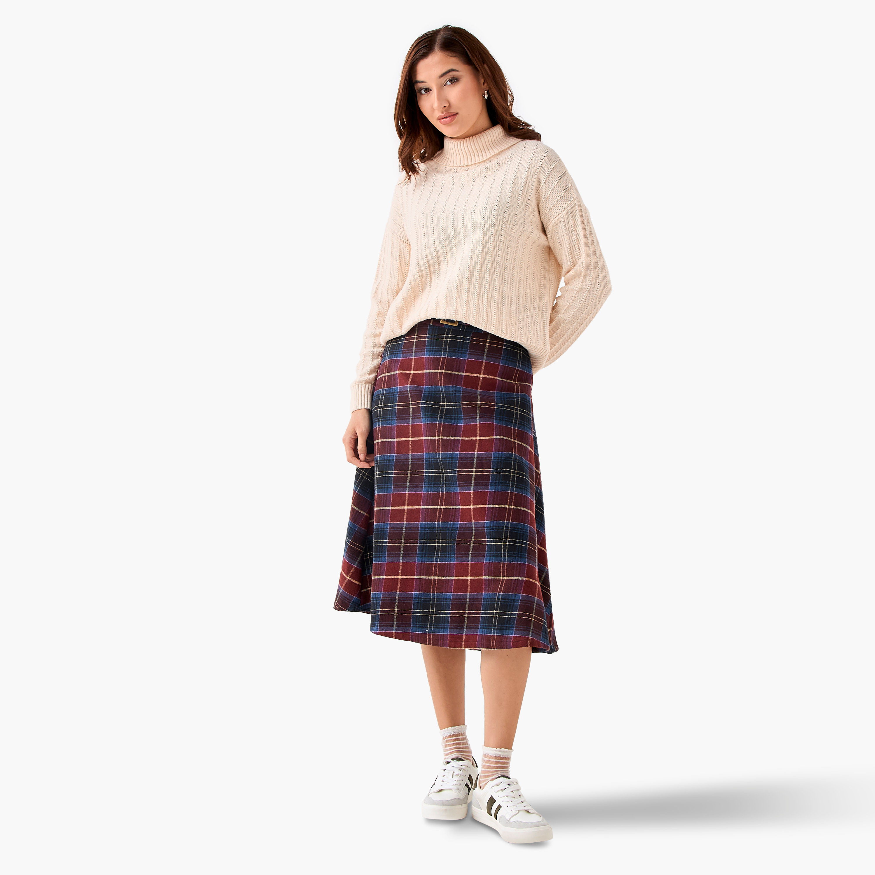 كنزة قطن بقصّة عادية وياقة عالية من لي كوبر-women-winterwear-cardigansandjumpers-jumpers-image-2