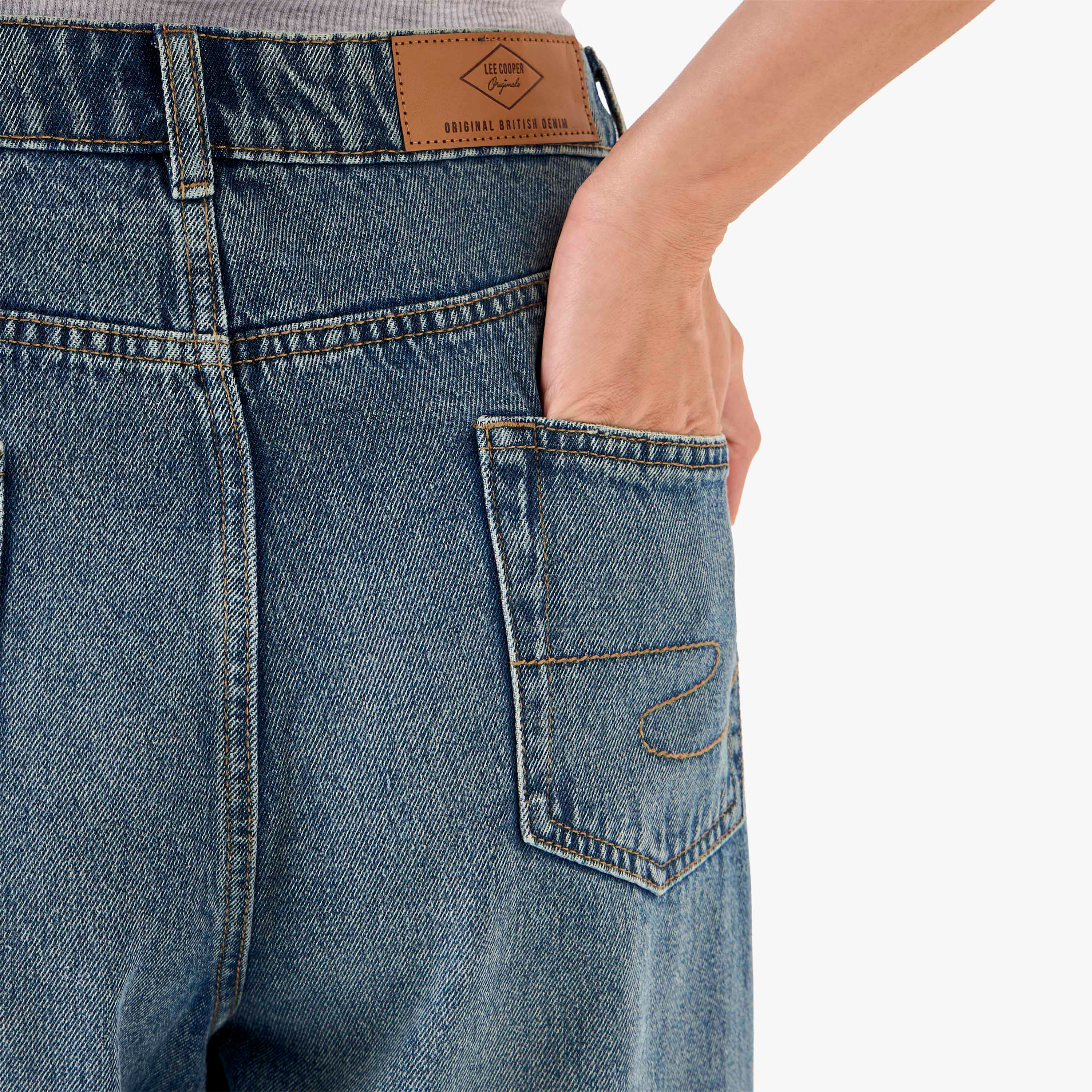 Lee Cooper Straight Fit High Waist Jeans with Twisted Seam-women-clothing-bottoms-jeans-image-6