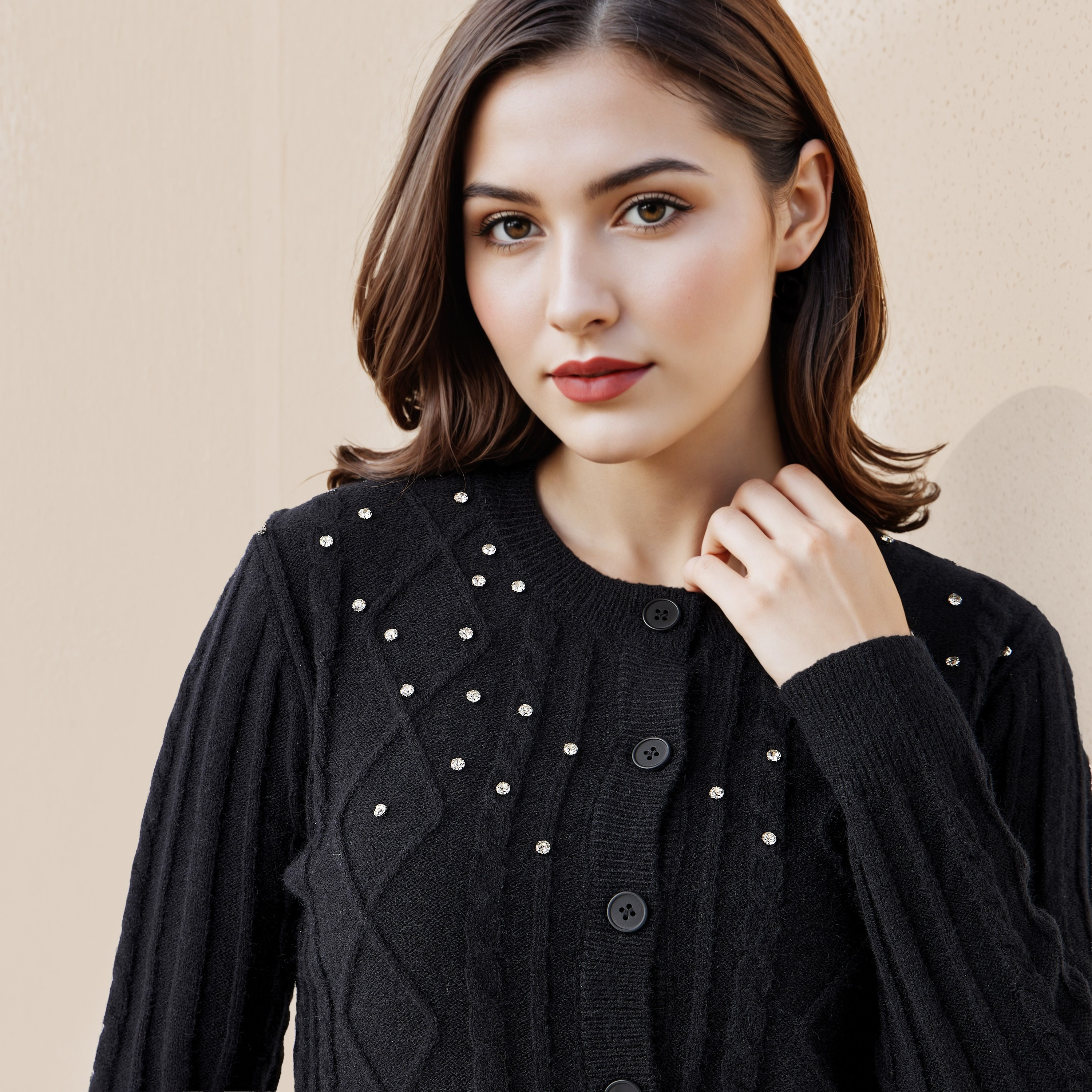 Lee Cooper Regular Fit Cardigan with Embellishment Cotton-women-winterwear-cardigansandjumpers-cardigans-image-4