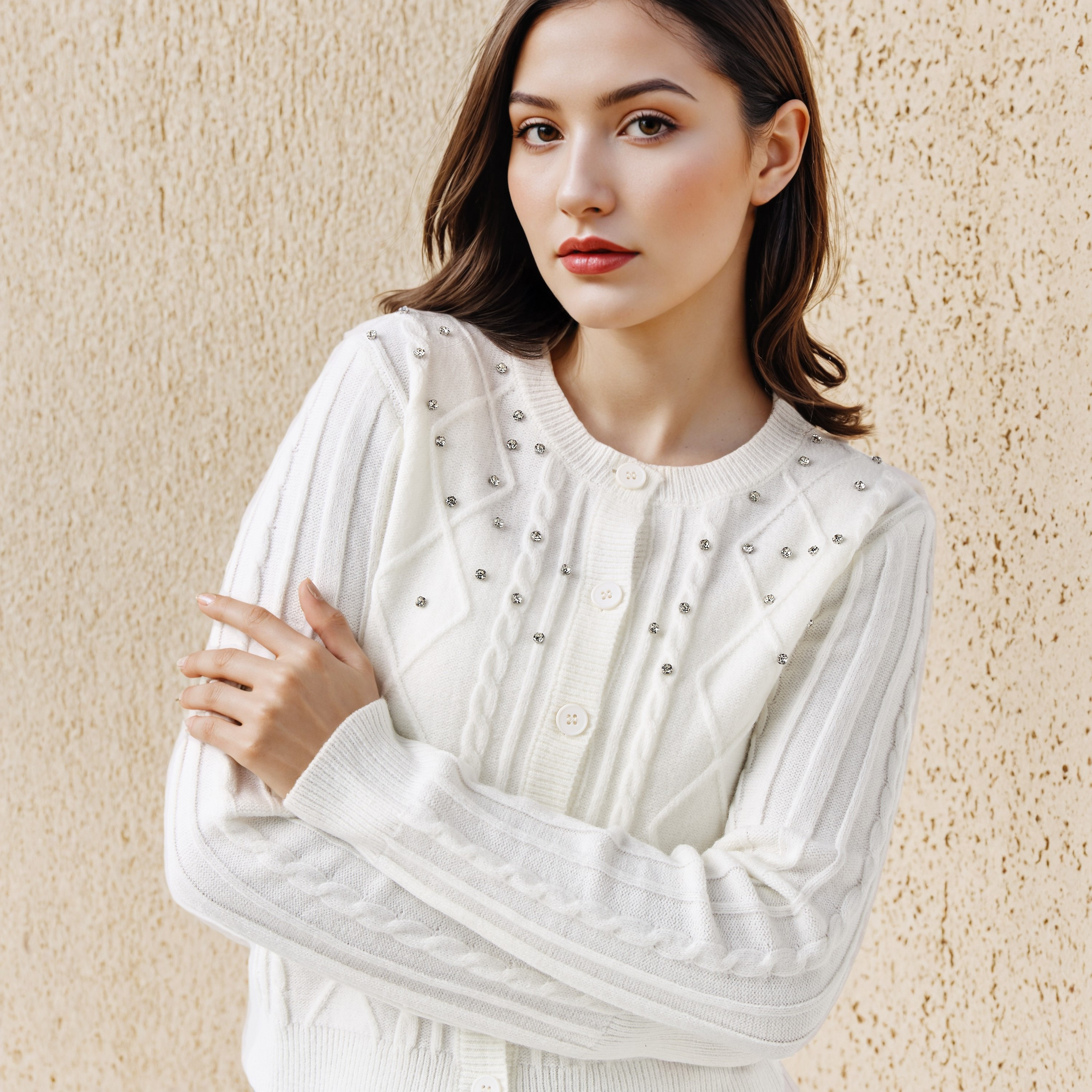 كارديجان قطن بقصّة عادية مزين من لي كوبر-women-winterwear-cardigansandjumpers-cardigans-image-4