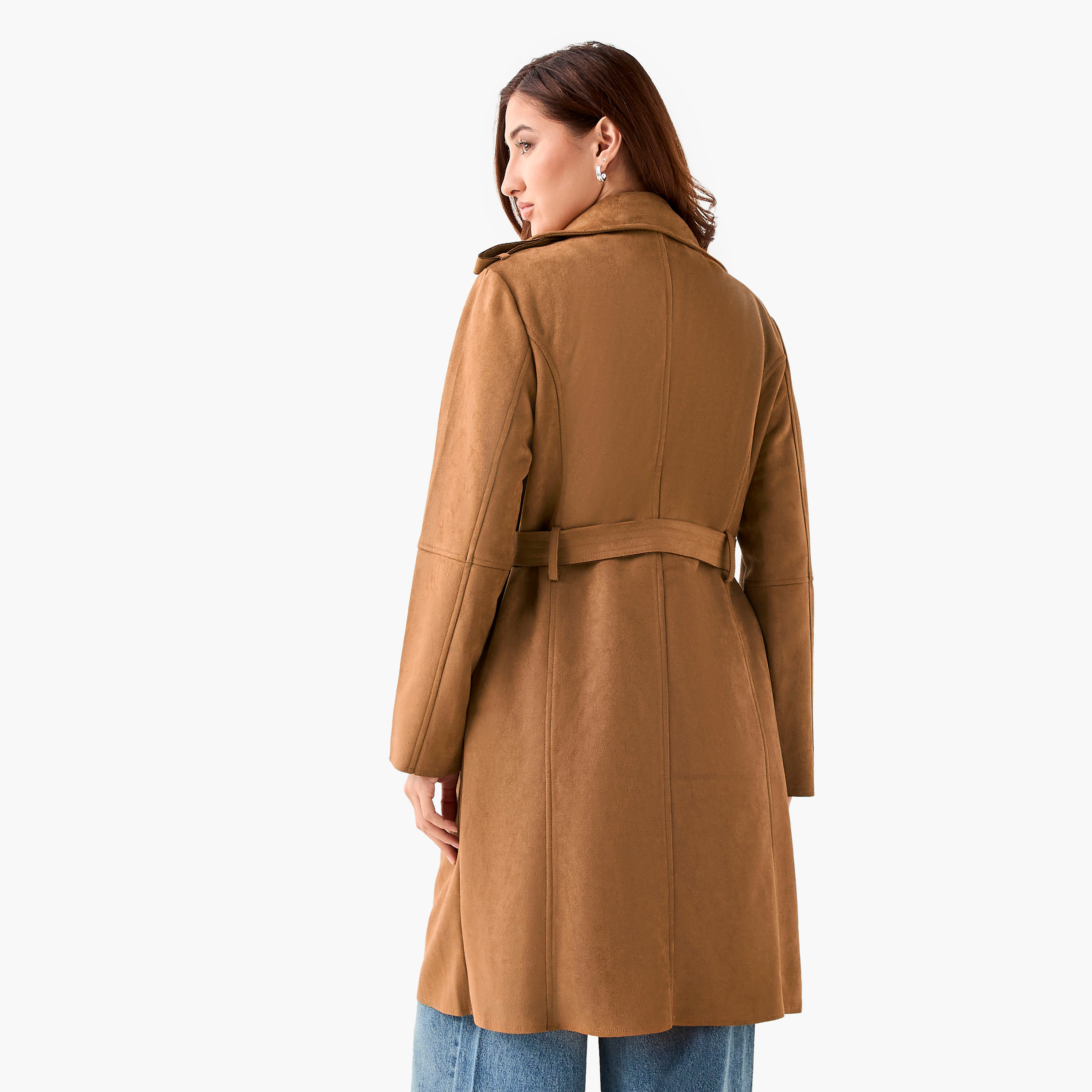 Lee Cooper Regular Suede Trench Coat with Belt-women-clothing-coatsandjackets-coats-image-3