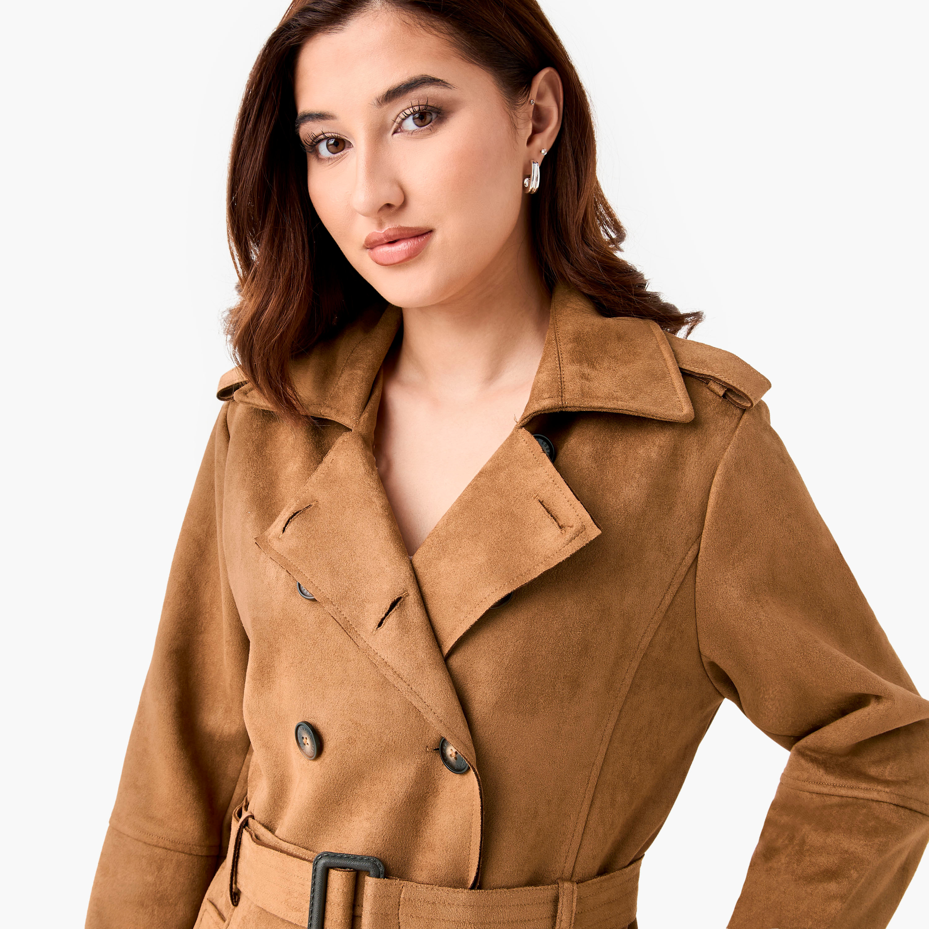 Lee Cooper Regular Suede Trench Coat with Belt-women-clothing-coatsandjackets-coats-image-5