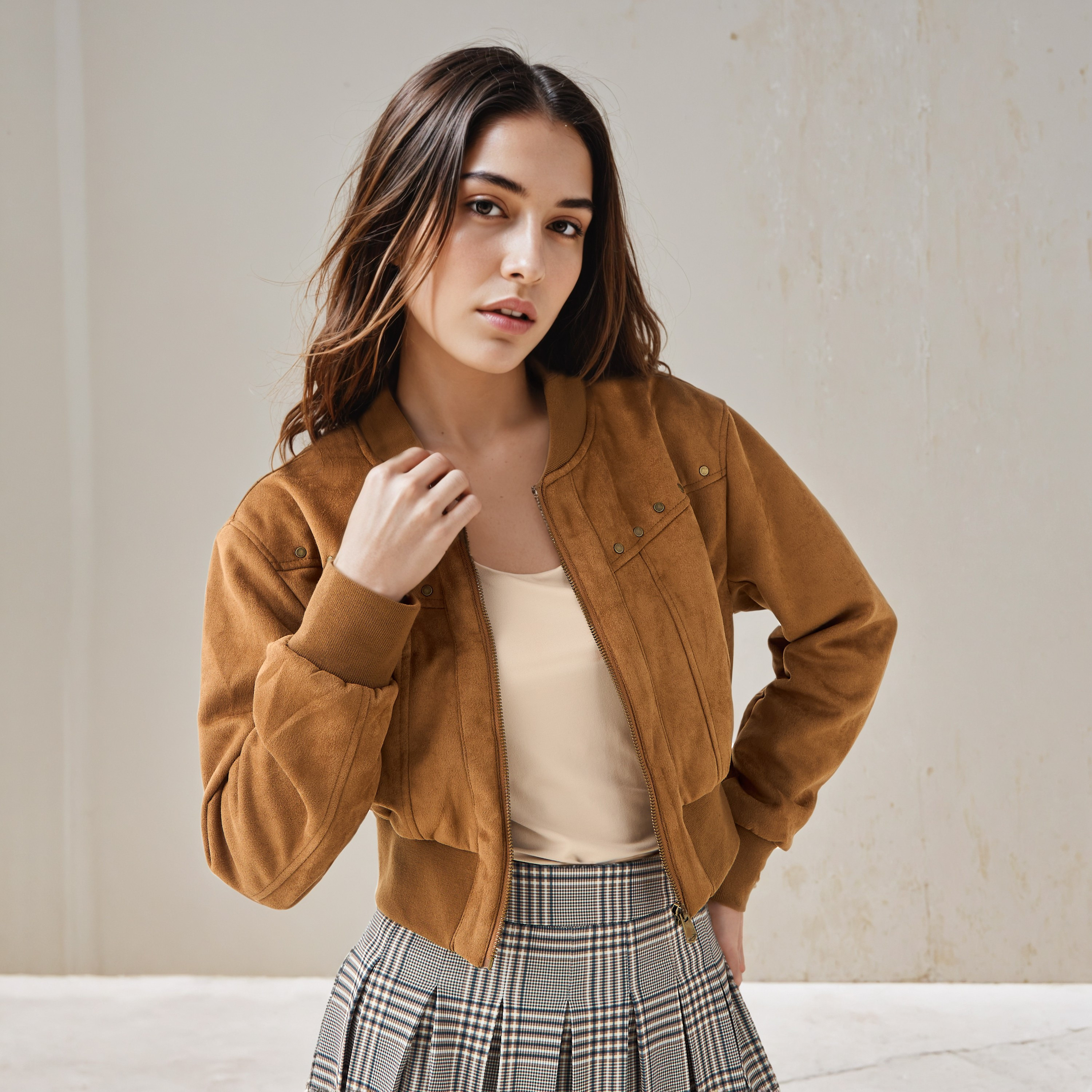 جاكيت بومبر قصير مزين من لي كوبر-women-winterwear-coatsandjackets-jackets-image-1