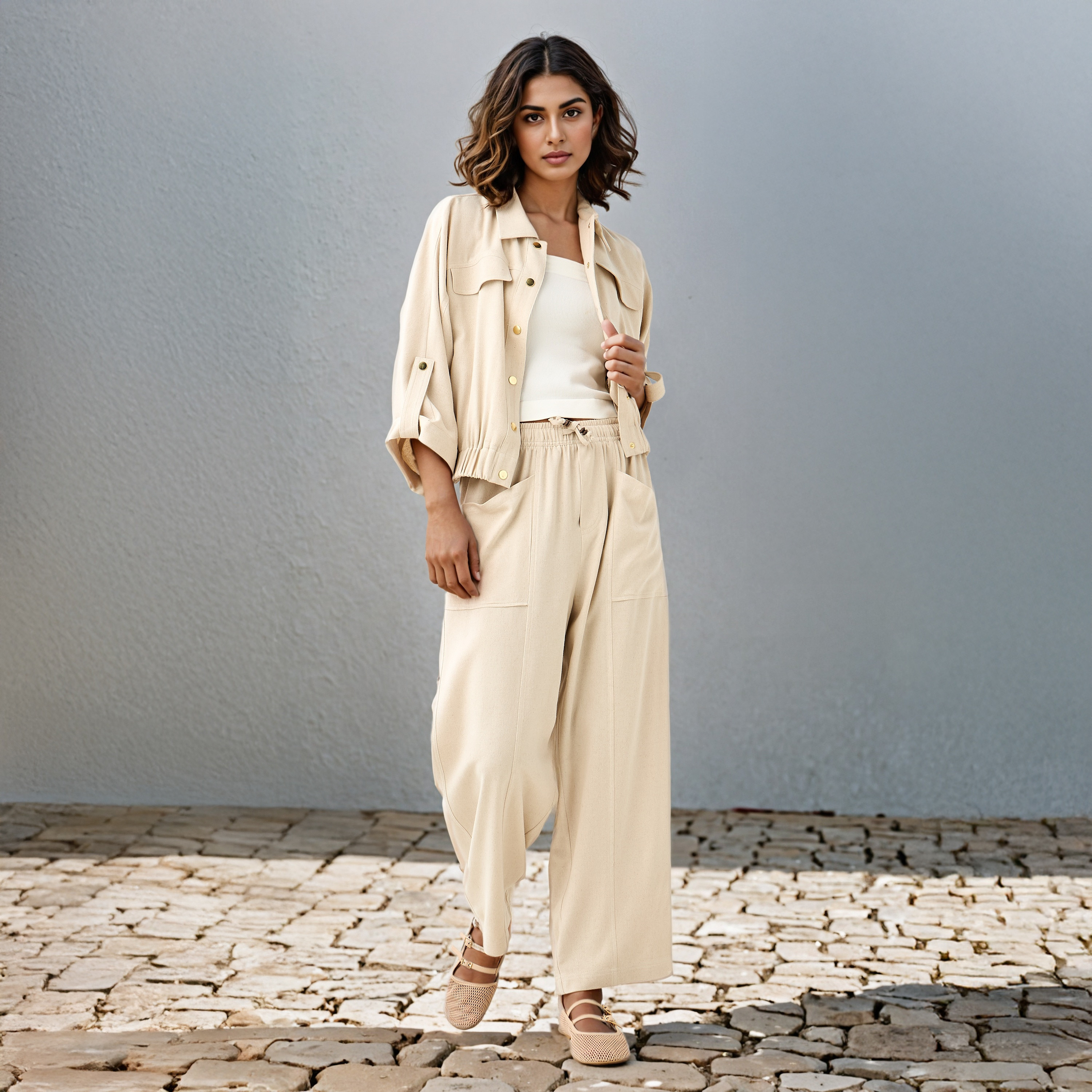 Lee Cooper Relaxed Fit Flexi Waist Linen Blend Pants-women-clothing-bottoms-trousers-image-2