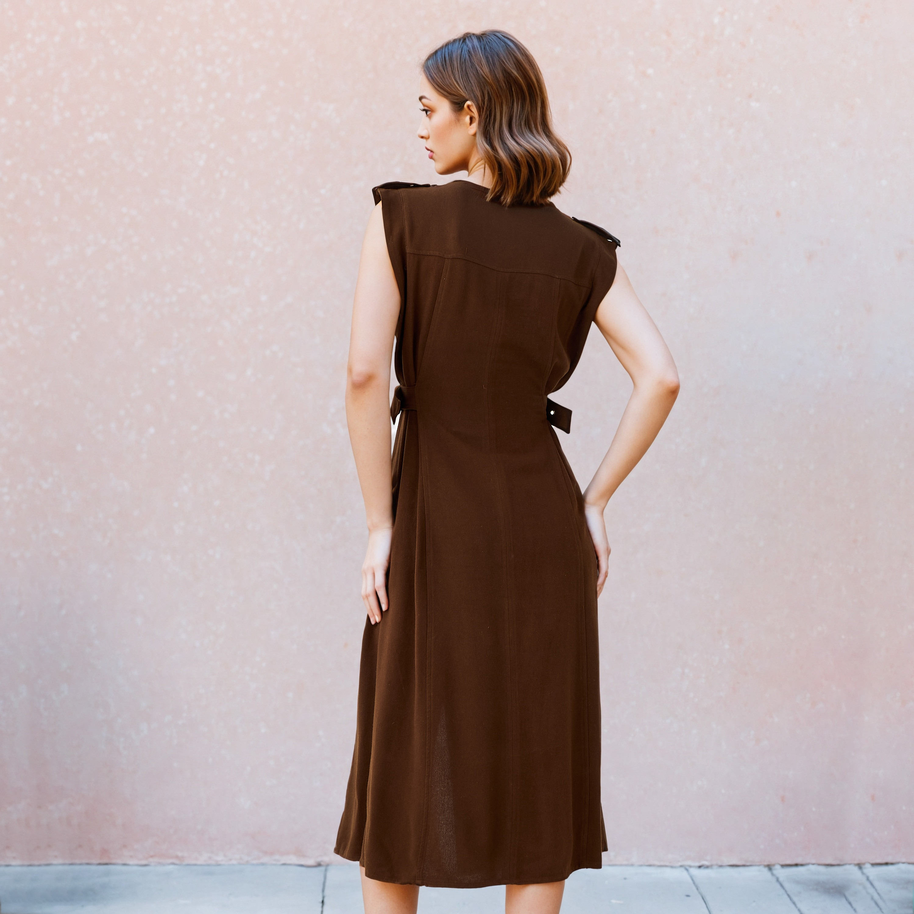 فستان قميص بدون أكمام مع حزام من لي كوبر-women-clothing-dresses-image-3
