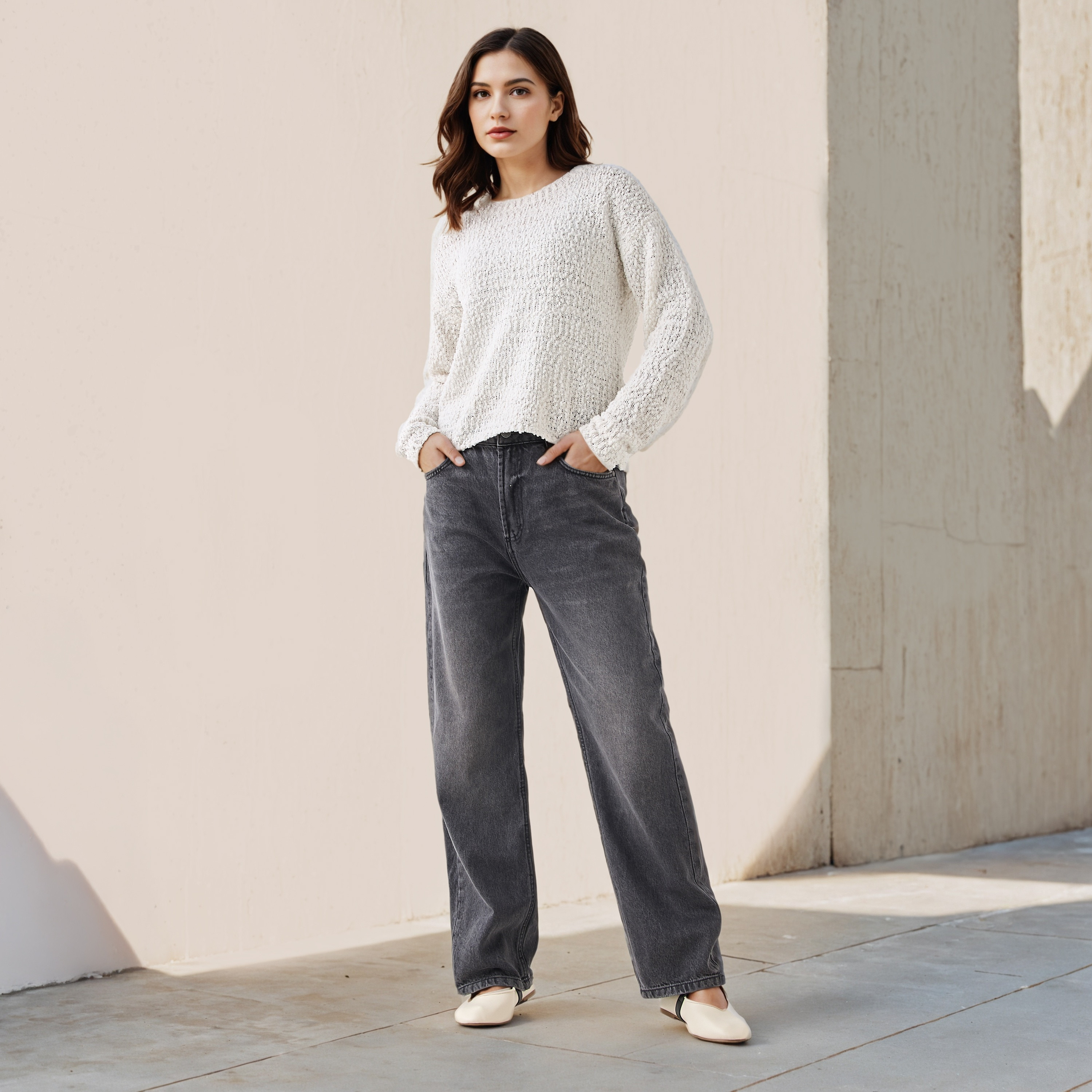 سويت شيرت قطن بارز الملمس بقصّة عادية من لي كوبر-women-clothing-cardigansandjumpers-jumpers-image-4
