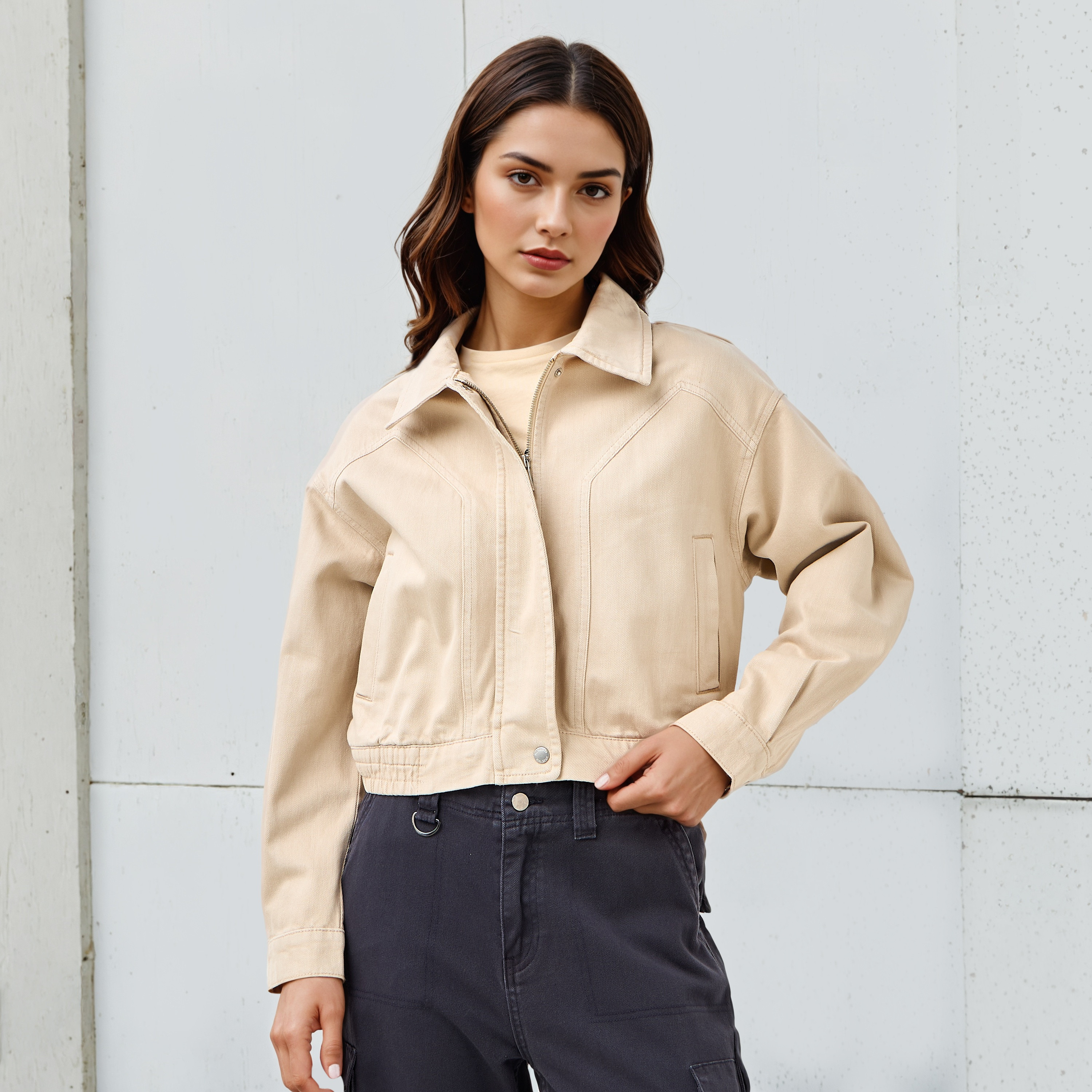Lee Cooper Collared Denim Jacket-women-winterwear-coatsandjackets-jackets-image-1