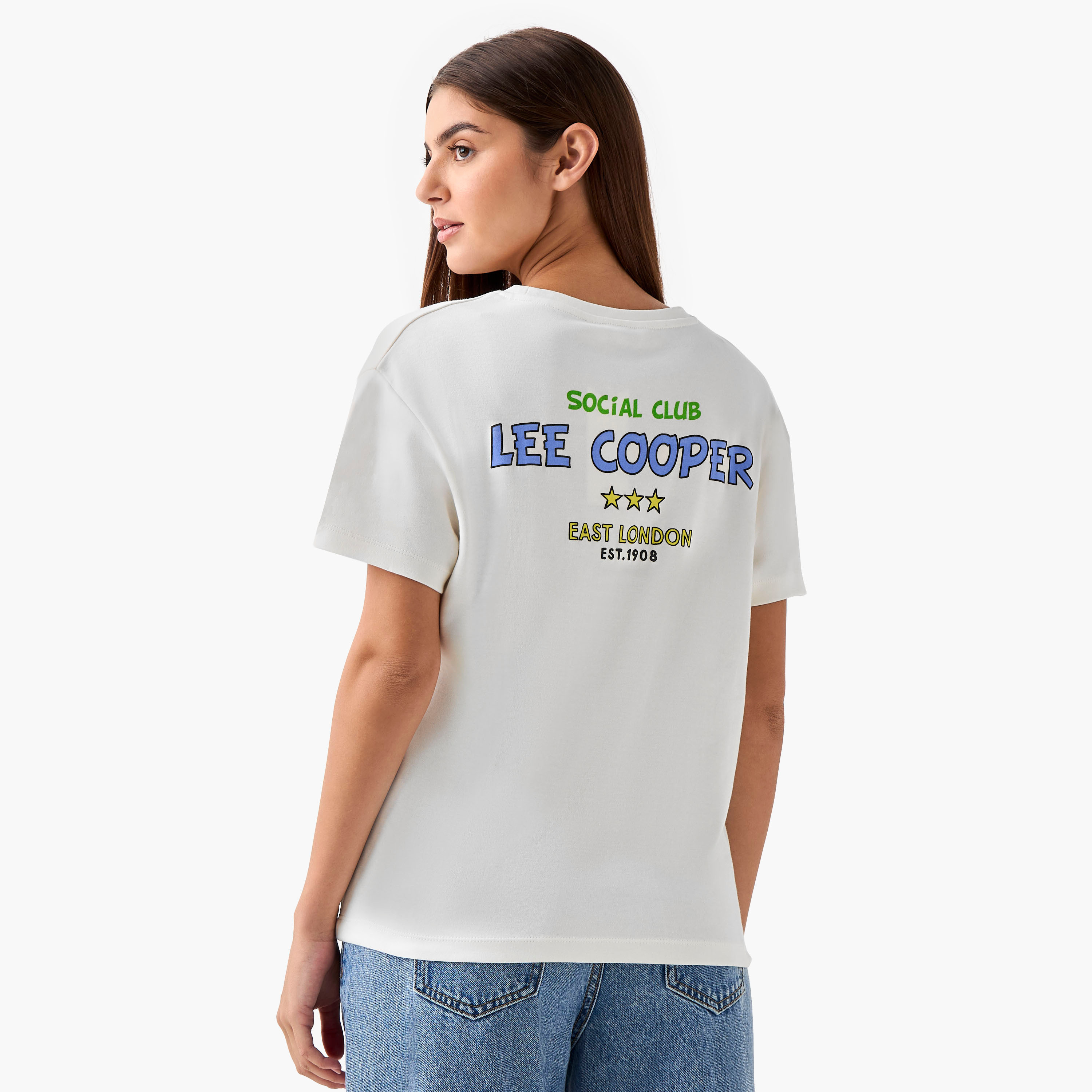 Lee Cooper T-shirt Regular Fit with Logo Print Cotton-women-clothing-tshirts-image-1
