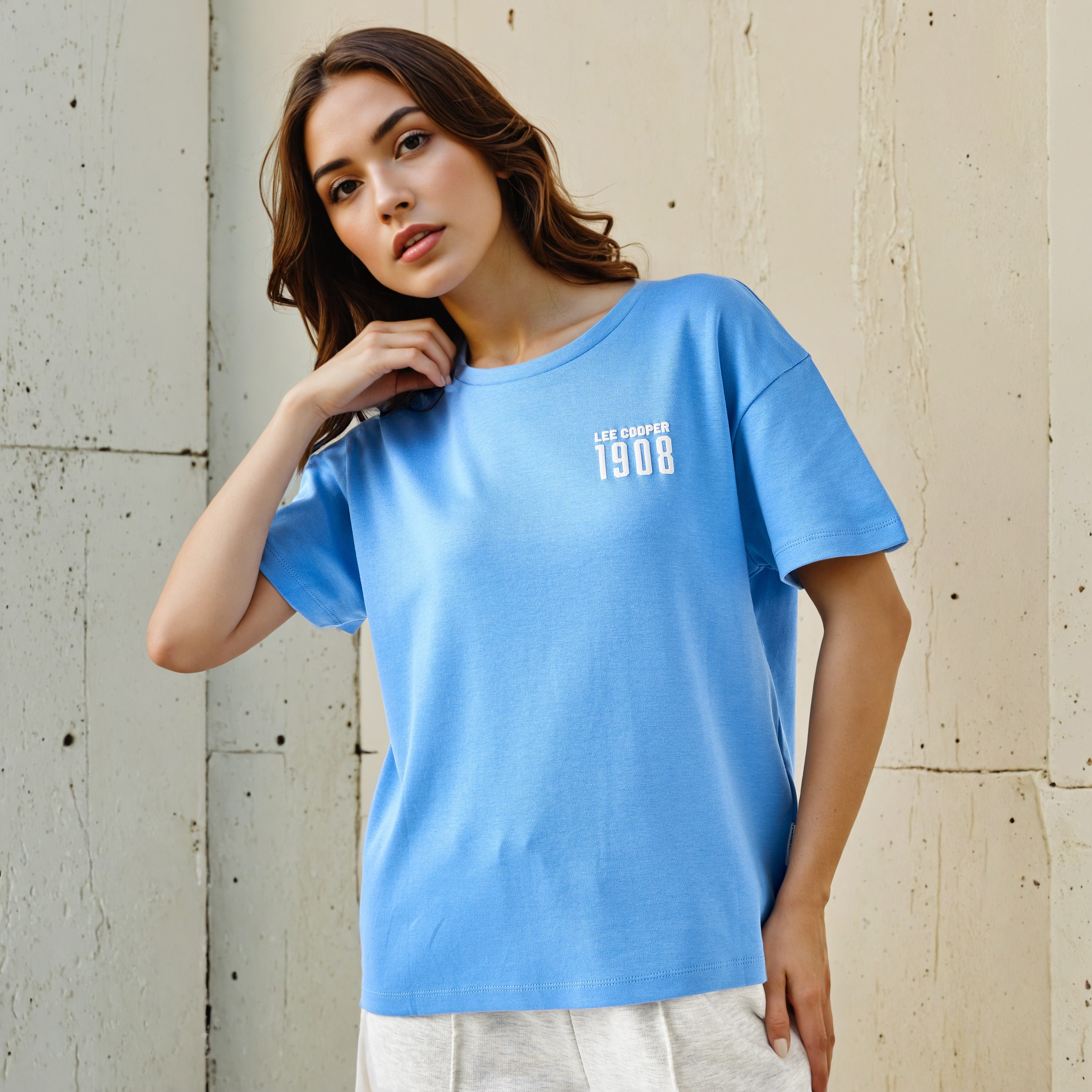 Lee Cooper T-shirt Regular Fit with Logo Print Cotton-women-clothing-tshirts-image-3