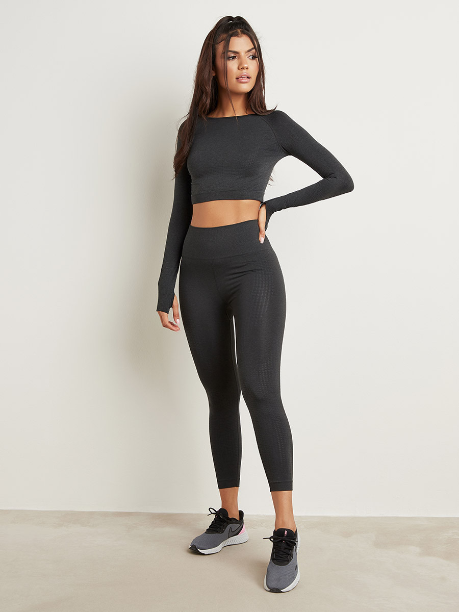 Styli Melange Long Sleeves Top and Leggings Activewear Set-sports-women-clothing-tshirtsandvests-image-5