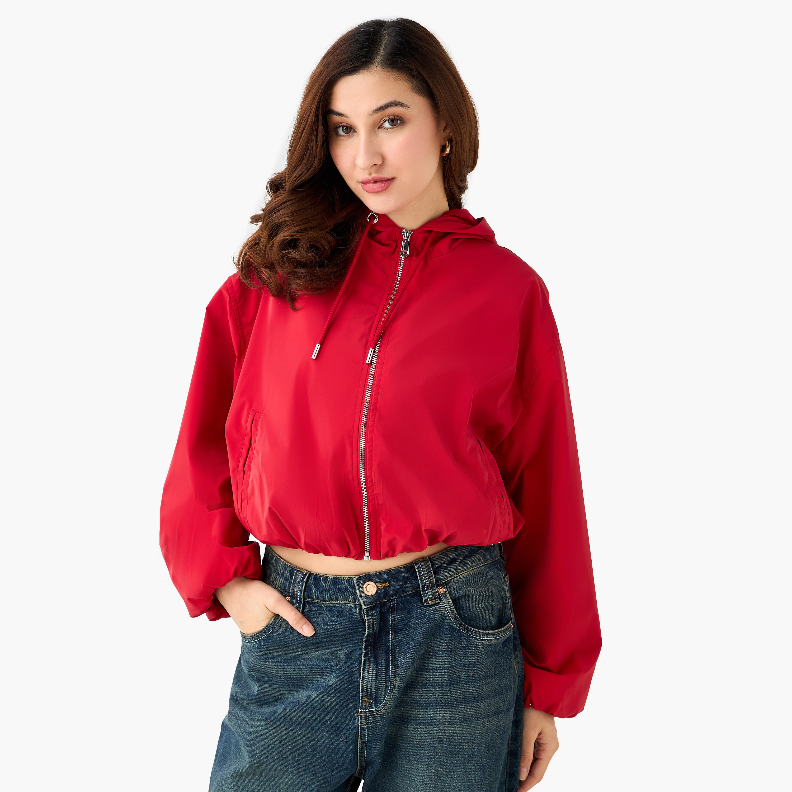 Lee Cooper Cropped Veronica Jacket with Hood-women-winterwear-coatsandjackets-jackets-image-1