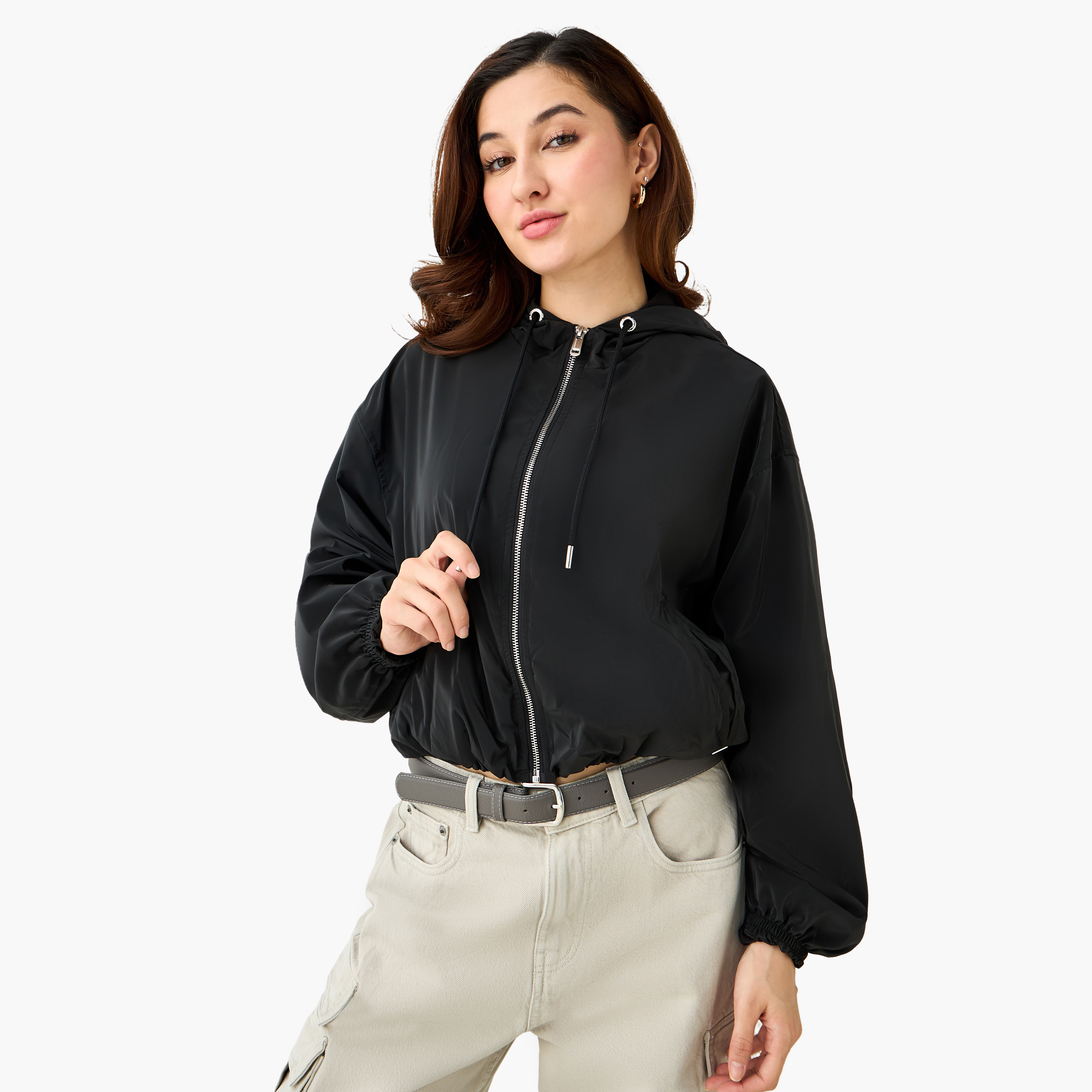 Lee Cooper Cropped Veronica Jacket with Hood-women-winterwear-coatsandjackets-jackets-image-1