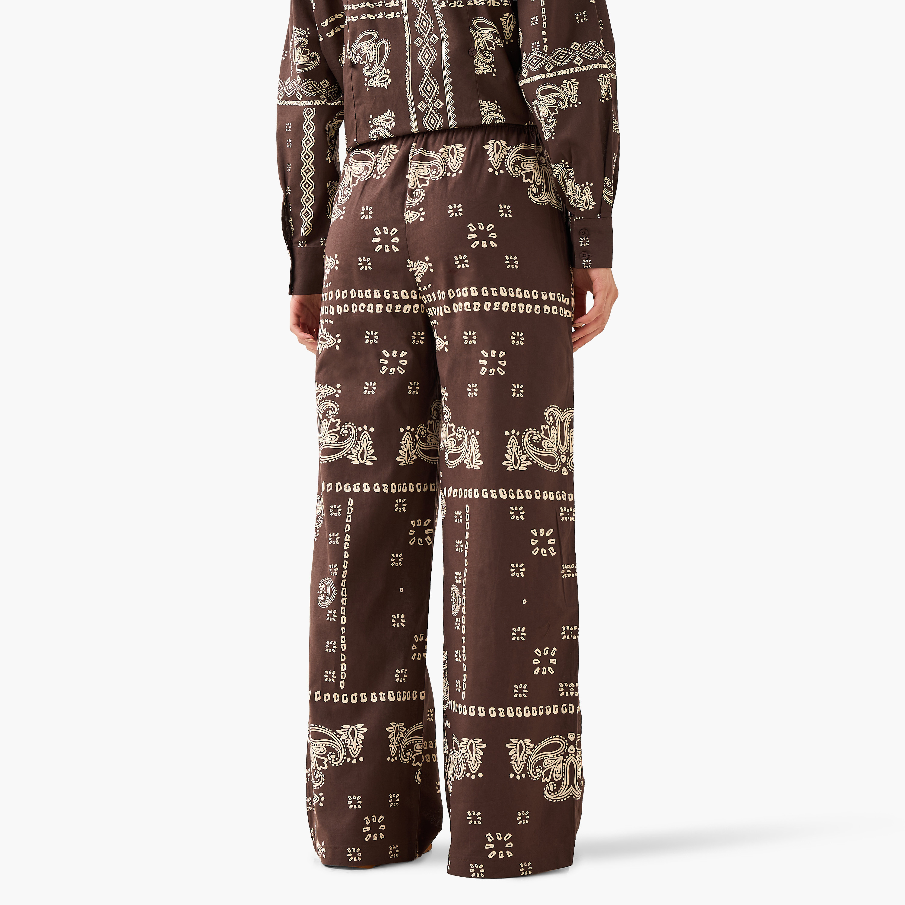 Lee Cooper Mid-Rise Linen Blend Pants with Drawstring Closure Cotton-women-clothing-coordsets-image-4