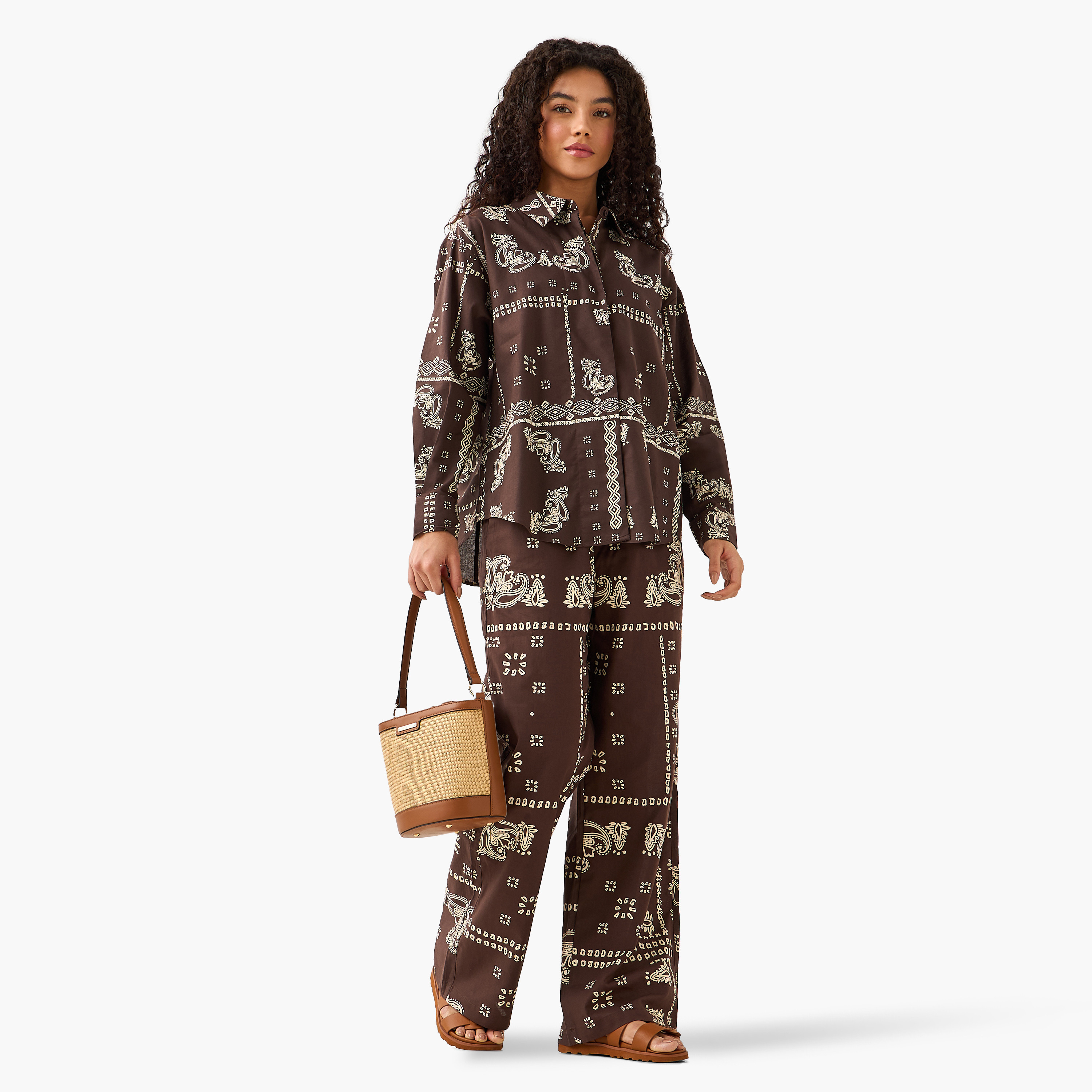 Lee Cooper Linen Blend Shirt with Paisley Print-women-clothing-shirtsandblouses-shirts-image-3